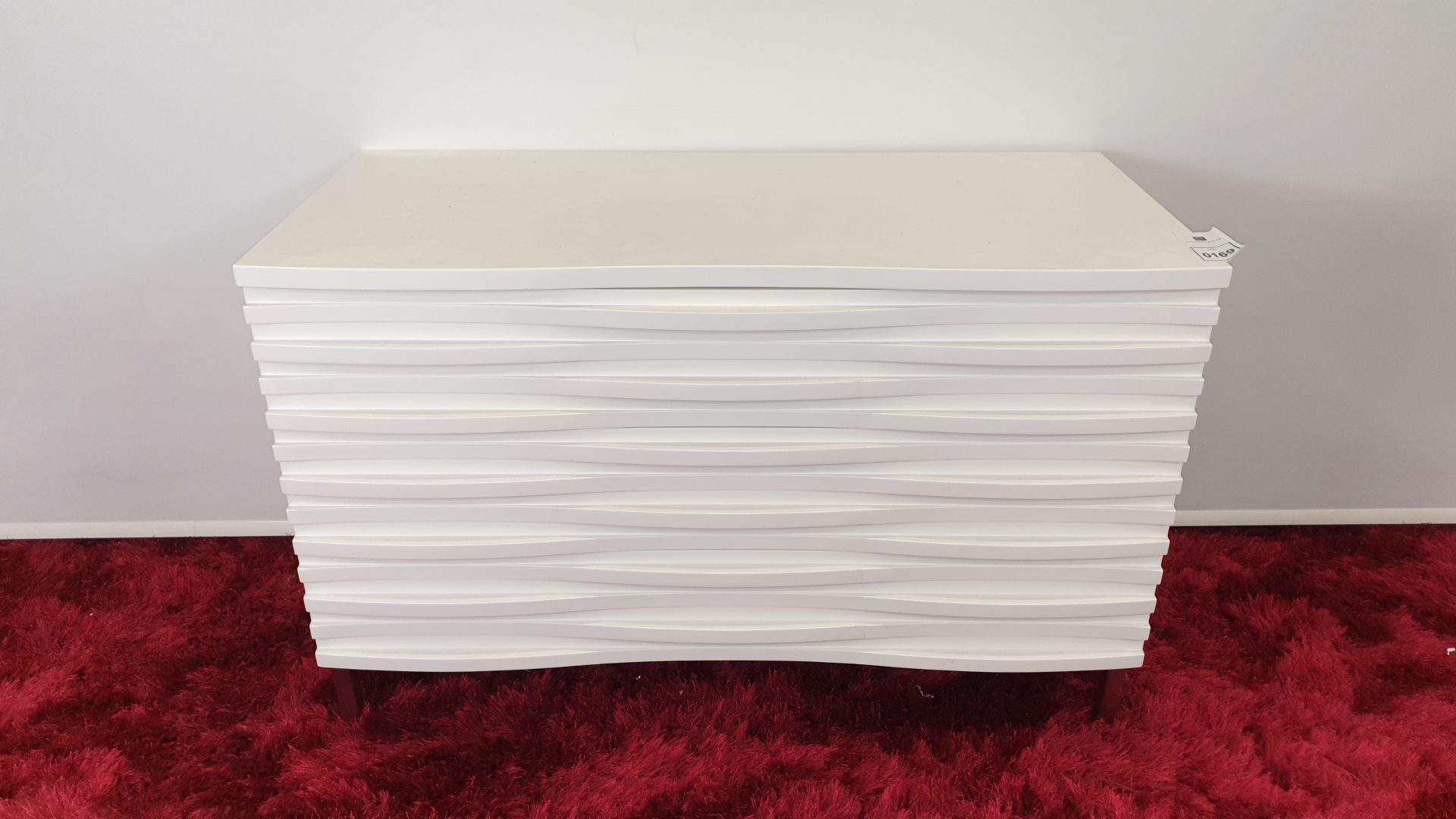 BRAND NEW CONTENT BY TERRANCE CONRAN MEDIUM WAVE SIDEBOARD WHITE SIZE 110 X 50 X 65cm HIGH RRP £