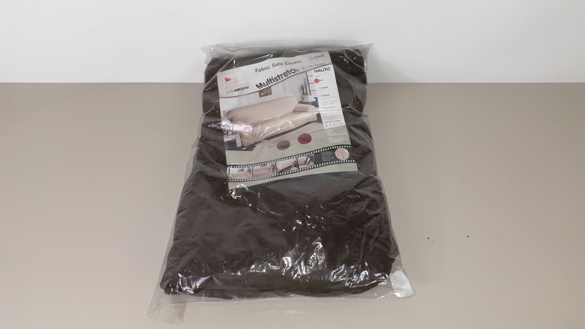 12 X BRAND NEW MULTISTRETCH SOFASKINS CHAIR COVERS IN BROWN IN 3 BOXES