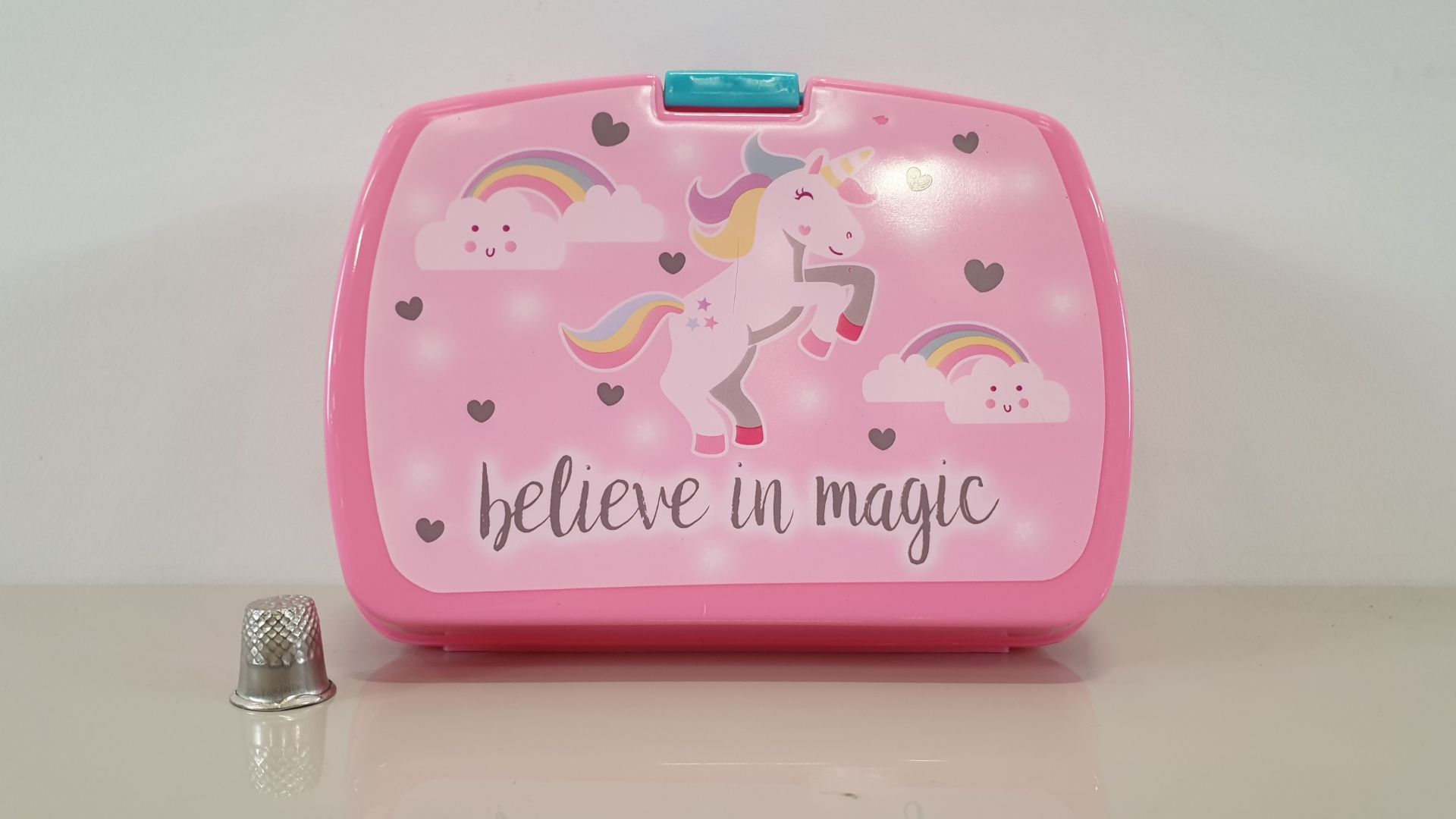 72 X 'BELIEVE IN MAGIC' UNICORN MINI LUNCHBOXES - IN 6 CARTONS