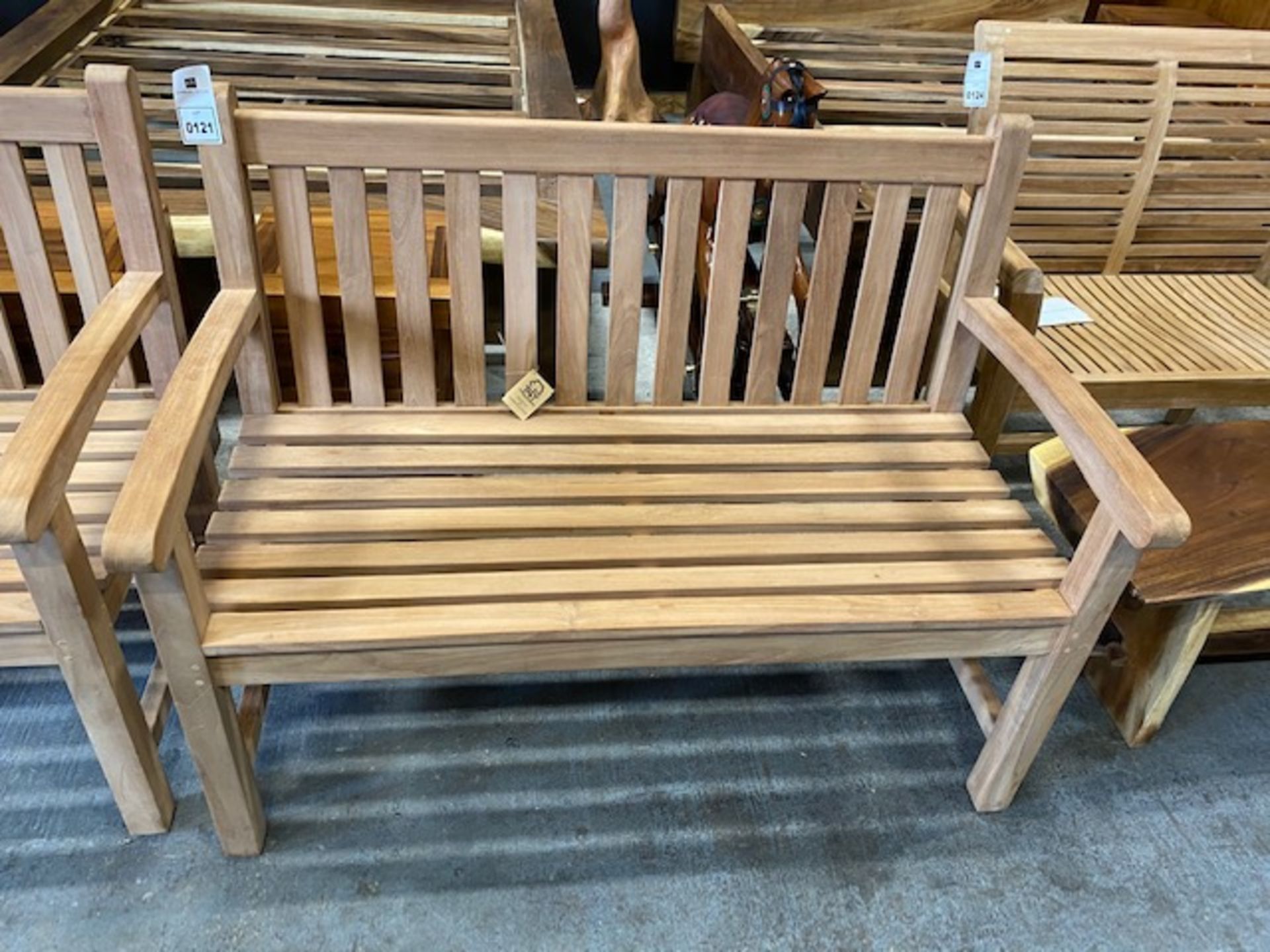 BRAND NEW SOLID TEAK WOODEN MALTA BENCH 120 X 65 X 90cm RRP £345 - Image 2 of 2