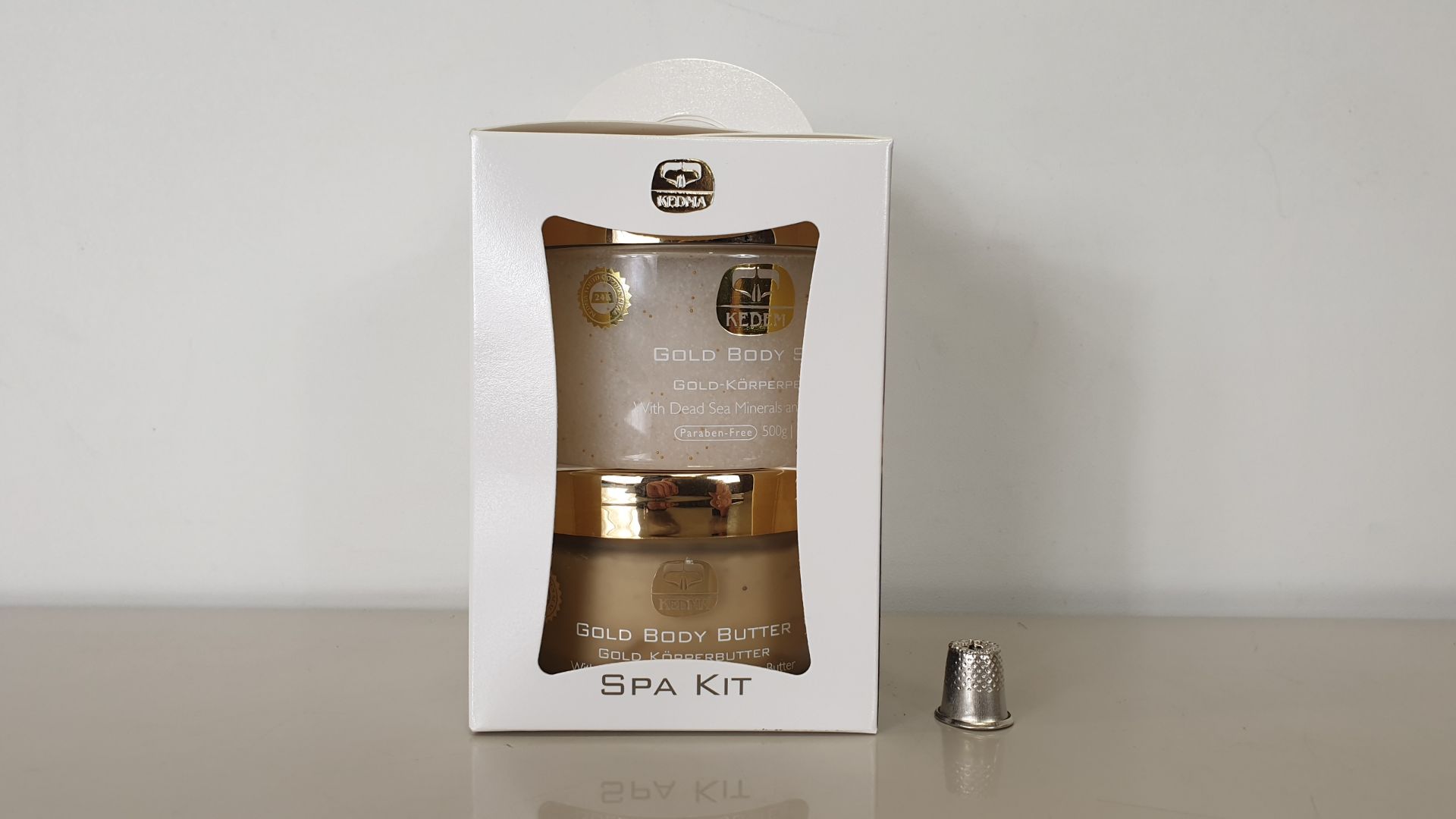 4 X BRAND NEW KEDEM SPA KIT WITH GOLD BODY SCRUB AND GOLD BODY BUTTER 500g / 200g