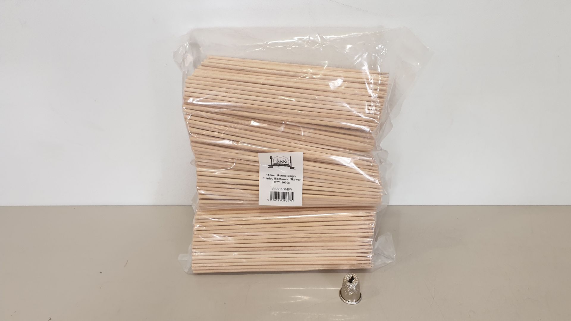 10,000 X 150MM ROUND SINGLE POINTED BIRCHWOOD SKEWERS (10 X 1000) - IN 1 CARTON