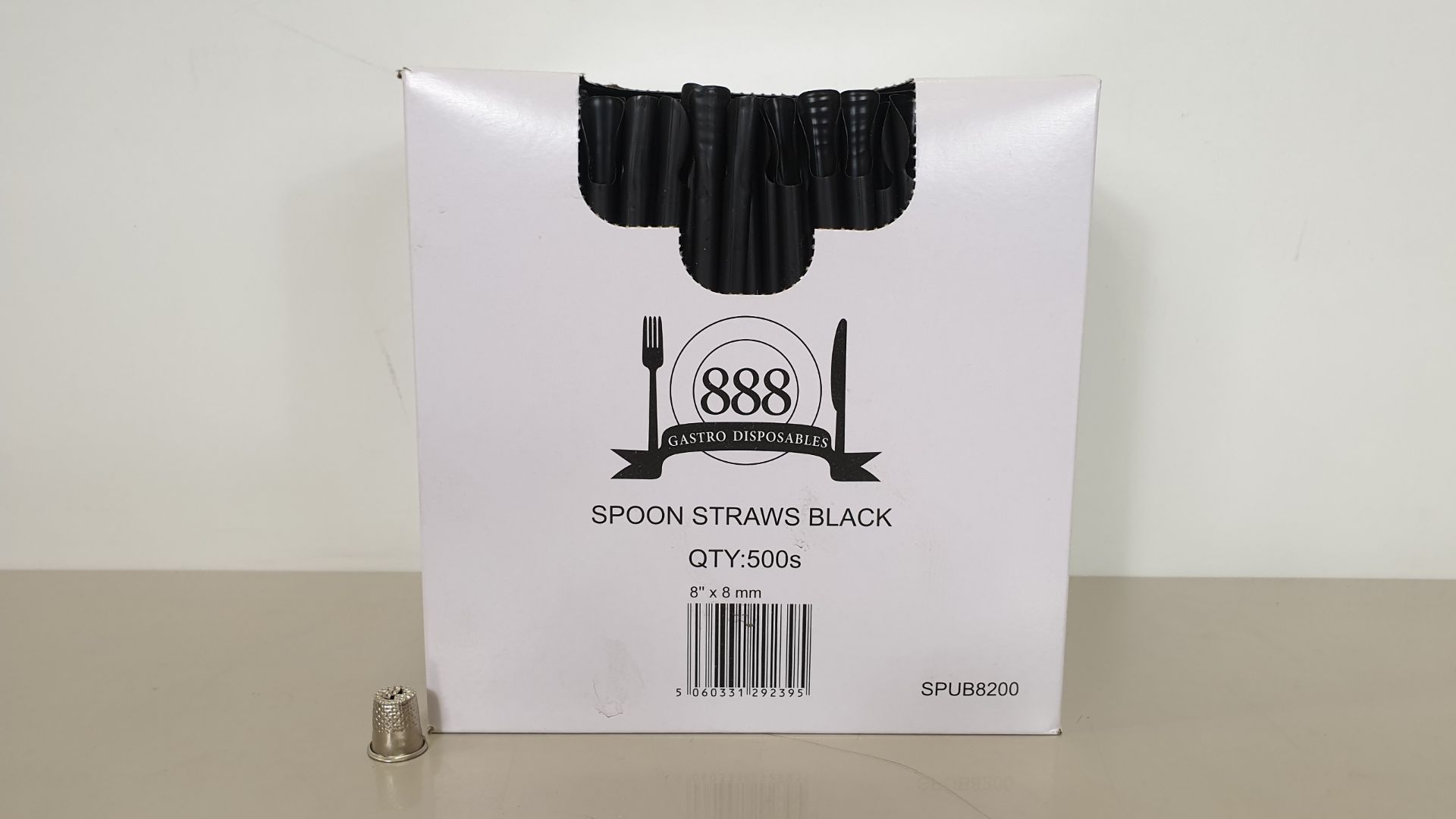 10,000 X SPOON STRAWS BLACK (20 X 500) - IN 1 CARTON