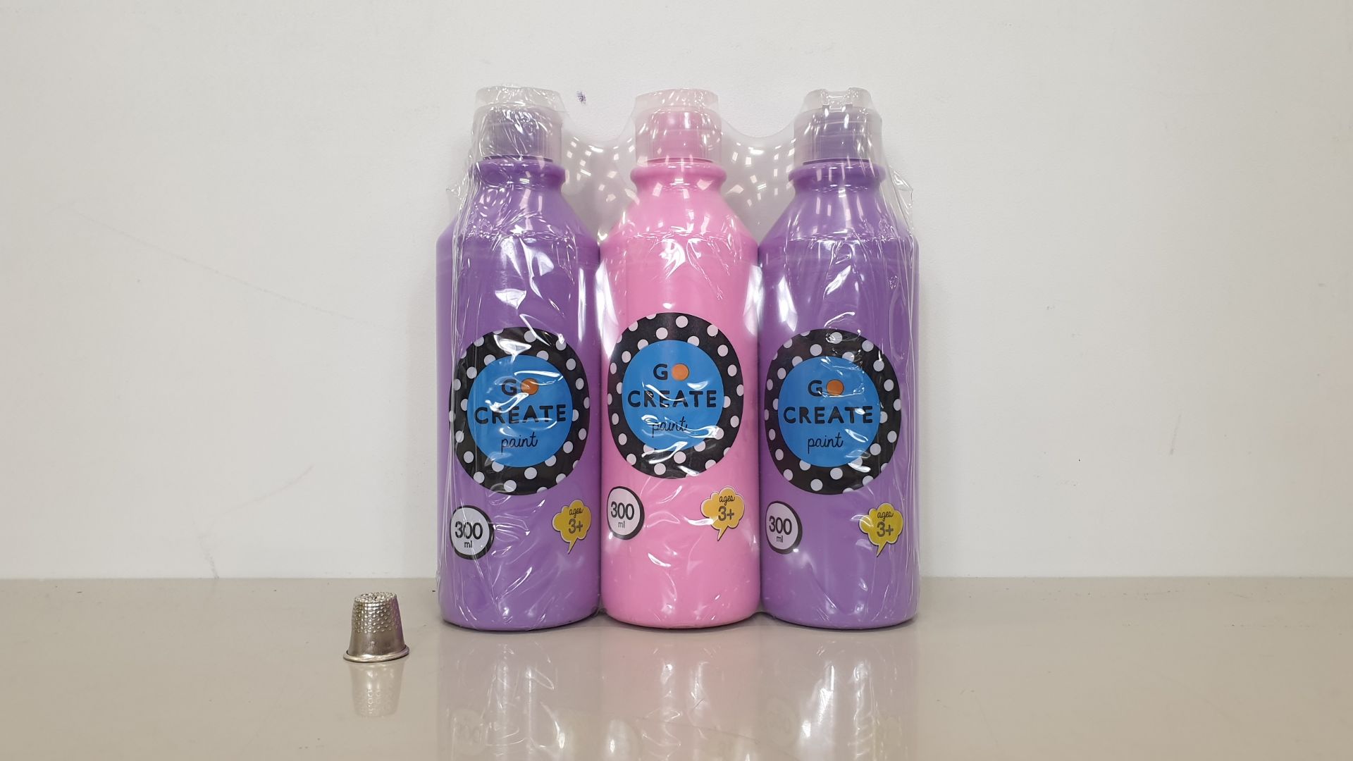 144 X BRAND NEW TESCO GO CREATE PRETTY PASTEL PAINT (300ML) IN COLOURS PINK AND PURPLE - IN 12