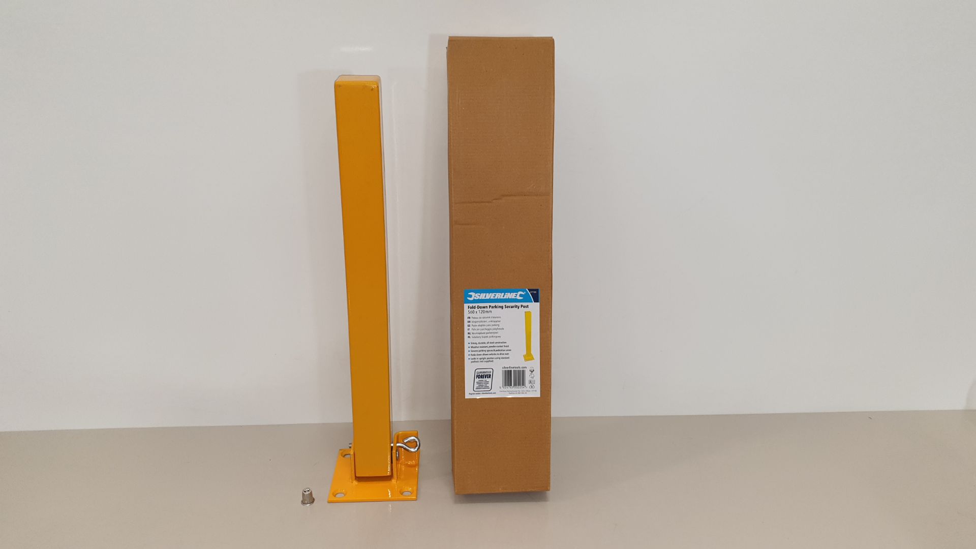 10 X BRAND NEW FOLD-DOWN PARKING SECURITY POSTS 560 X 120 MM (PADLOCK NOT SUPPLIED SUITS 10MM