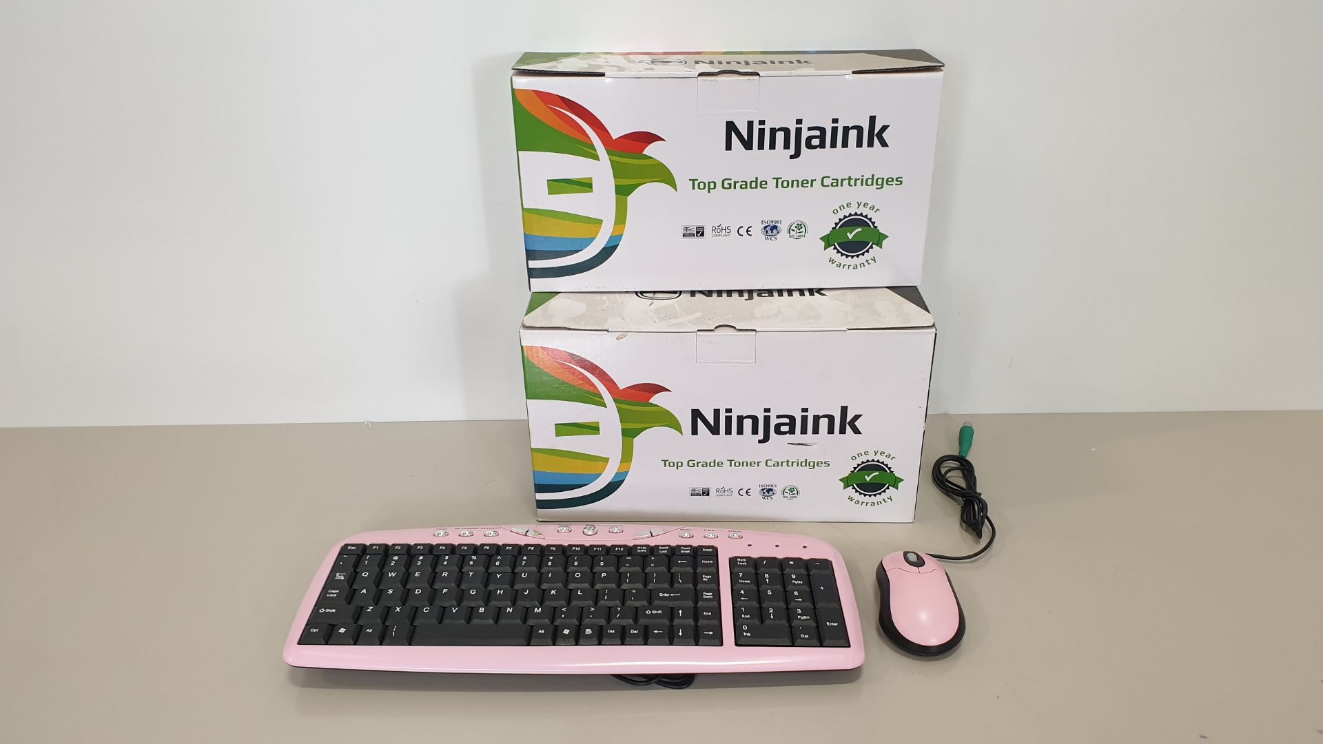 42 X BRAND NEW NINJA INK TOP GRADE TONER CARTRIDGES AND 18 X PINK KEYBOARD AND MOUSE