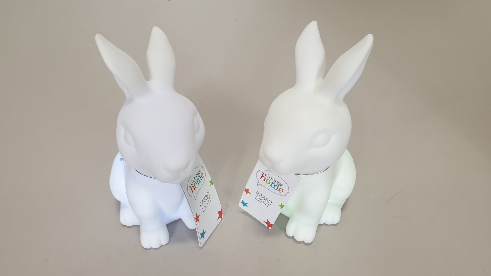 32 X GEORGE HOME RABBIT LIGHTS (COLOUR CHANGING) IN 16 INNER CARTONS (TOTAL RRP £330)