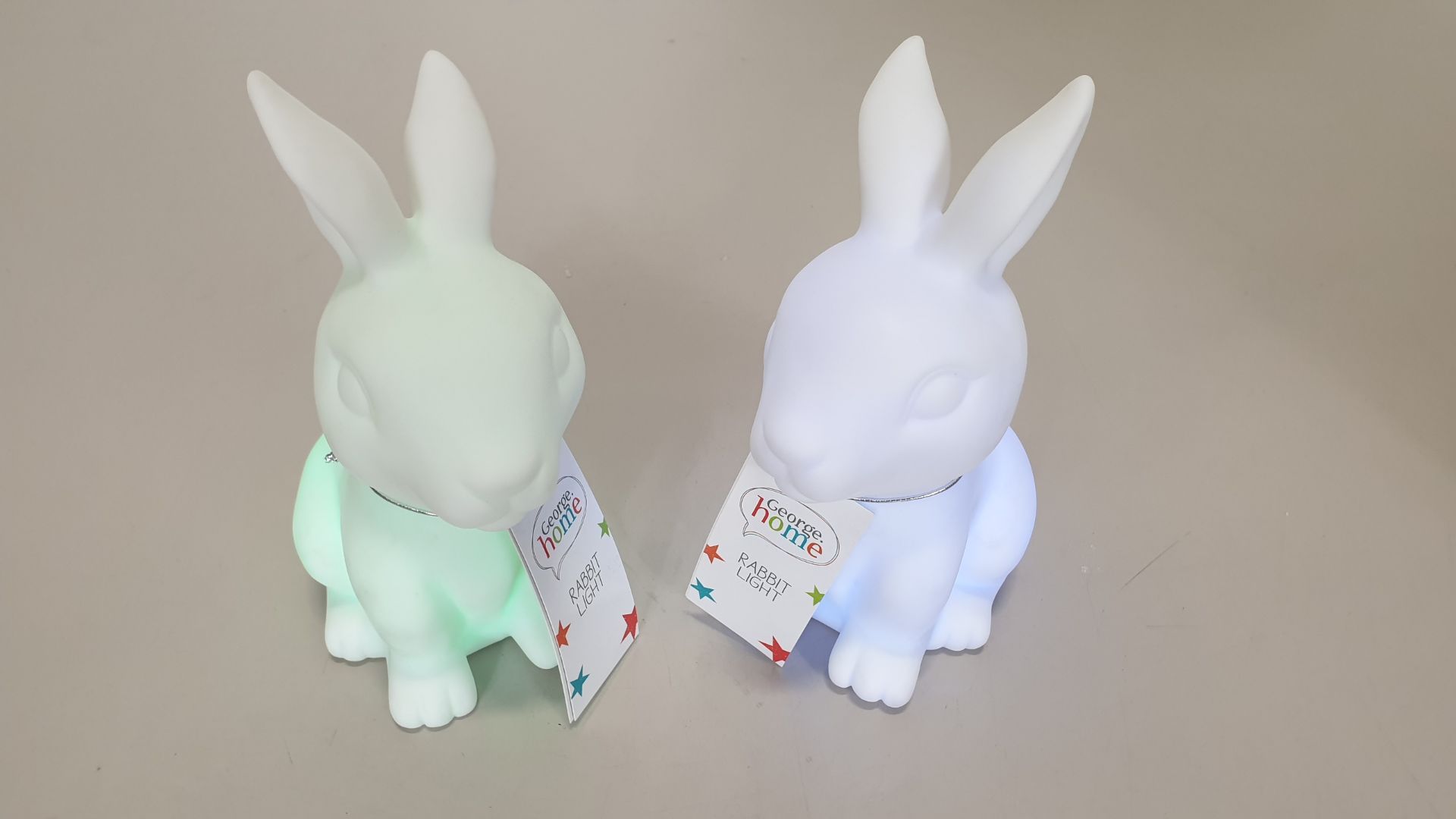34 X GEORGE HOME RABBIT LIGHTS (COLOUR CHANGING) IN 17 INNER CARTONS (TOTAL RRP £330)
