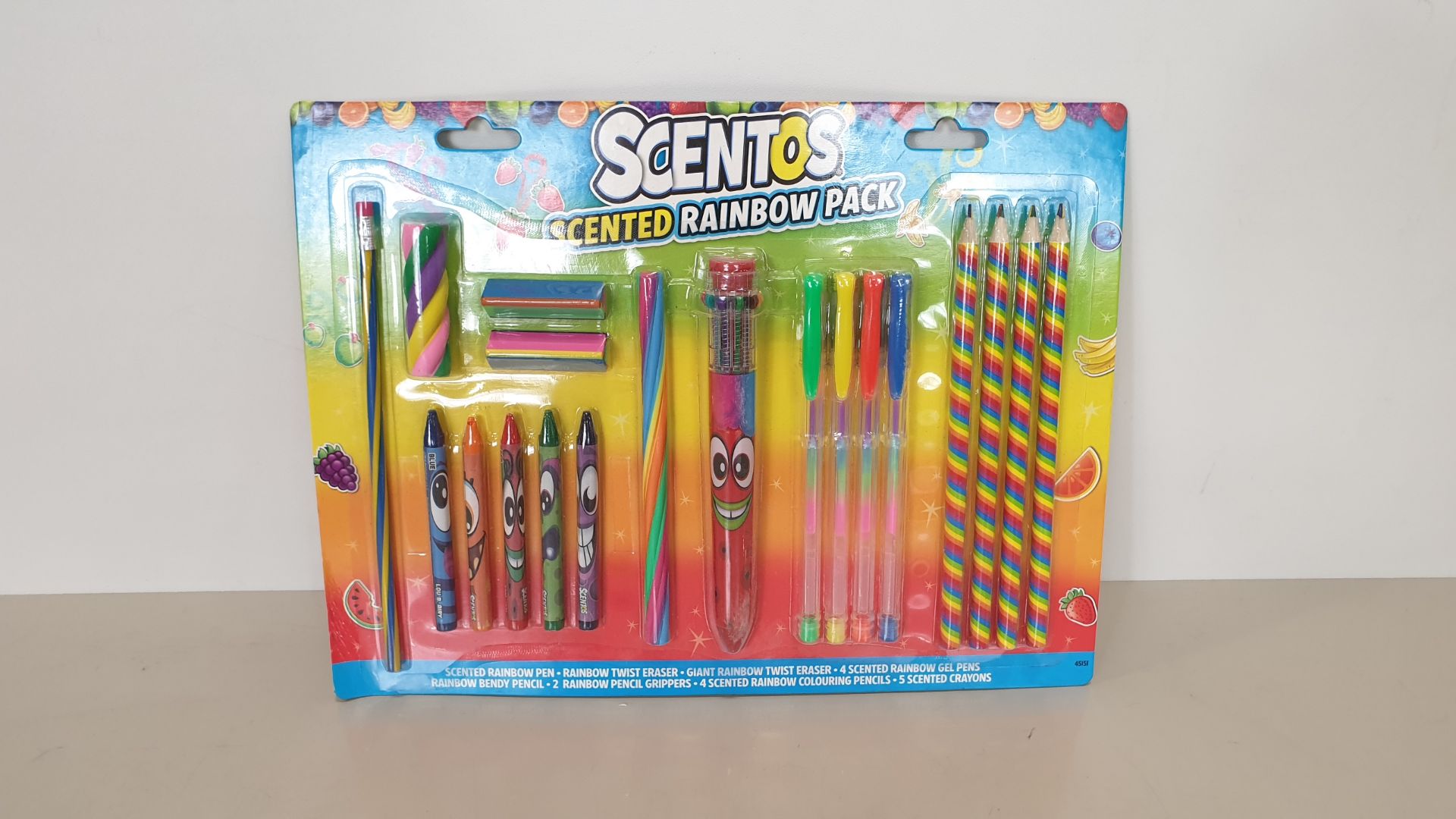 96 X BRAND NEW TESCO SCENTOS SCENTED RAINBOW PACK - CONTAINING SCENTED PENS, GEL PENS, PENCILS,