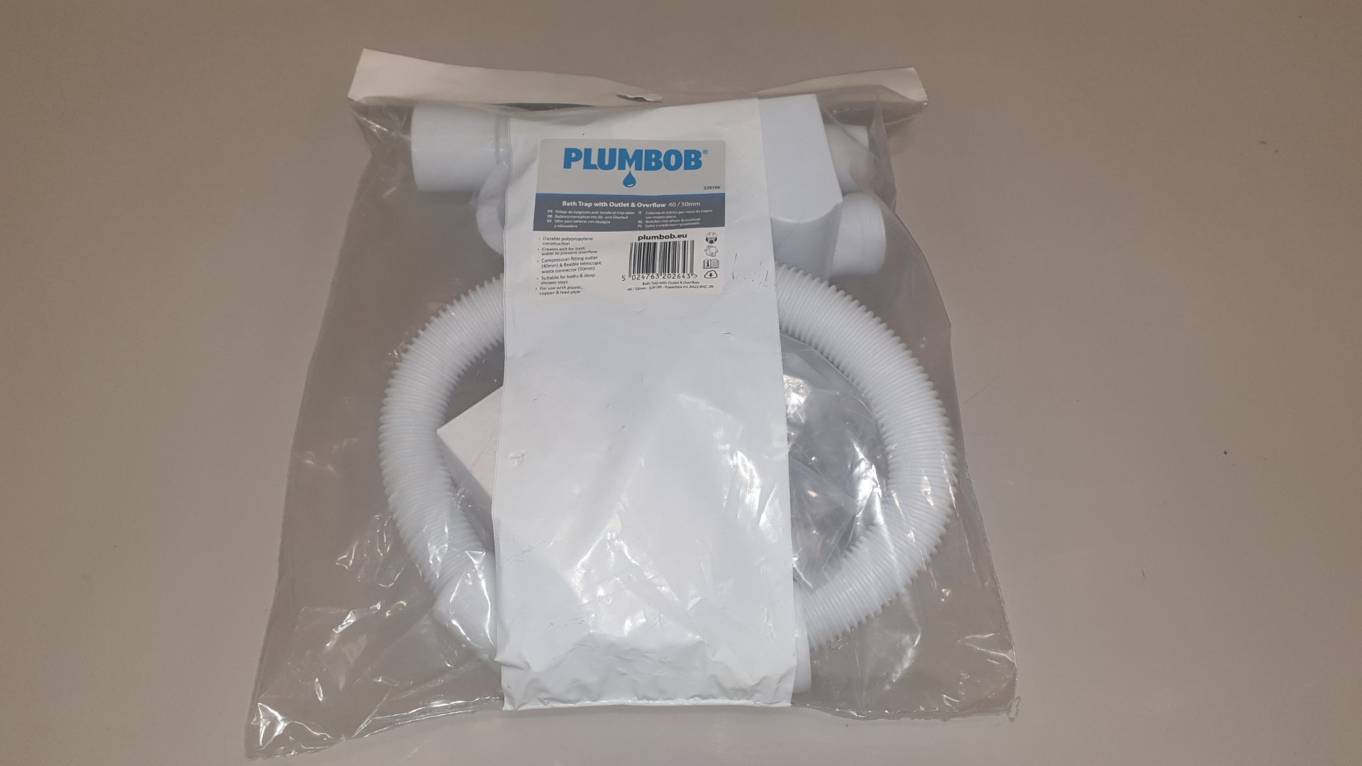 15 X BRAND NEW PLUMBOB BATH TRAP WITH OUTLET & OVERFLOW 40/50MM (PROD CODE 329199) TRADE PRICE £27.