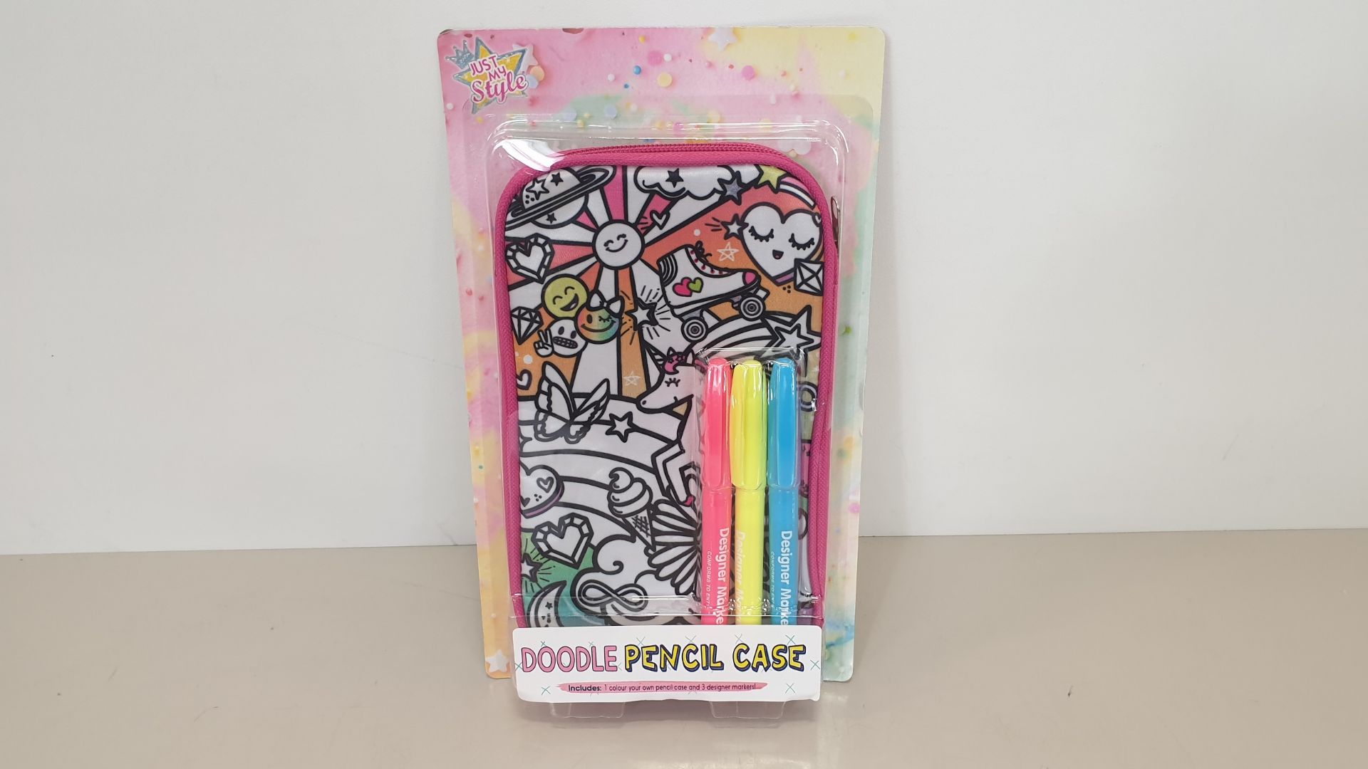 98 X BRAND NEW JUST MY STYLE DOODLE PENCIL CASES - IN 7 BOXES