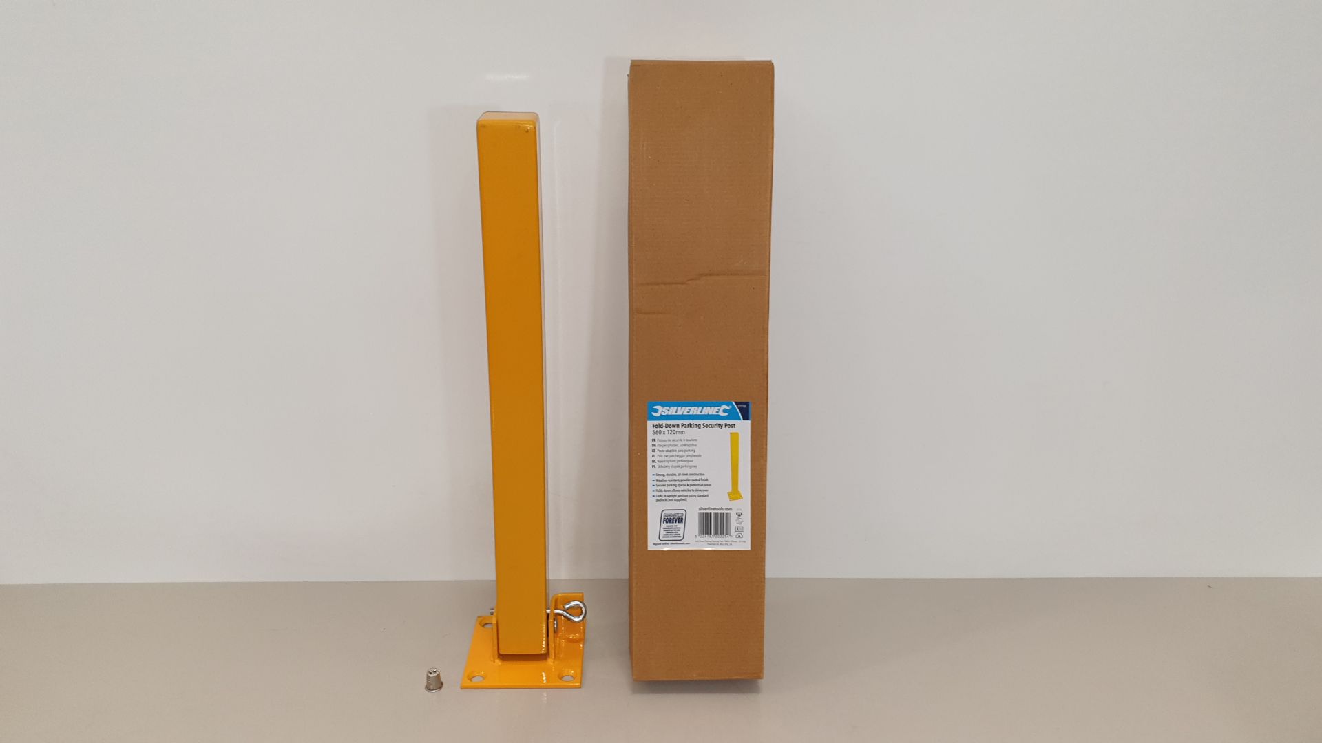 10 X BRAND NEW FOLD-DOWN PARKING SECURITY POSTS 560 X 120 MM (PADLOCK NOT SUPPLIED SUITS 10MM