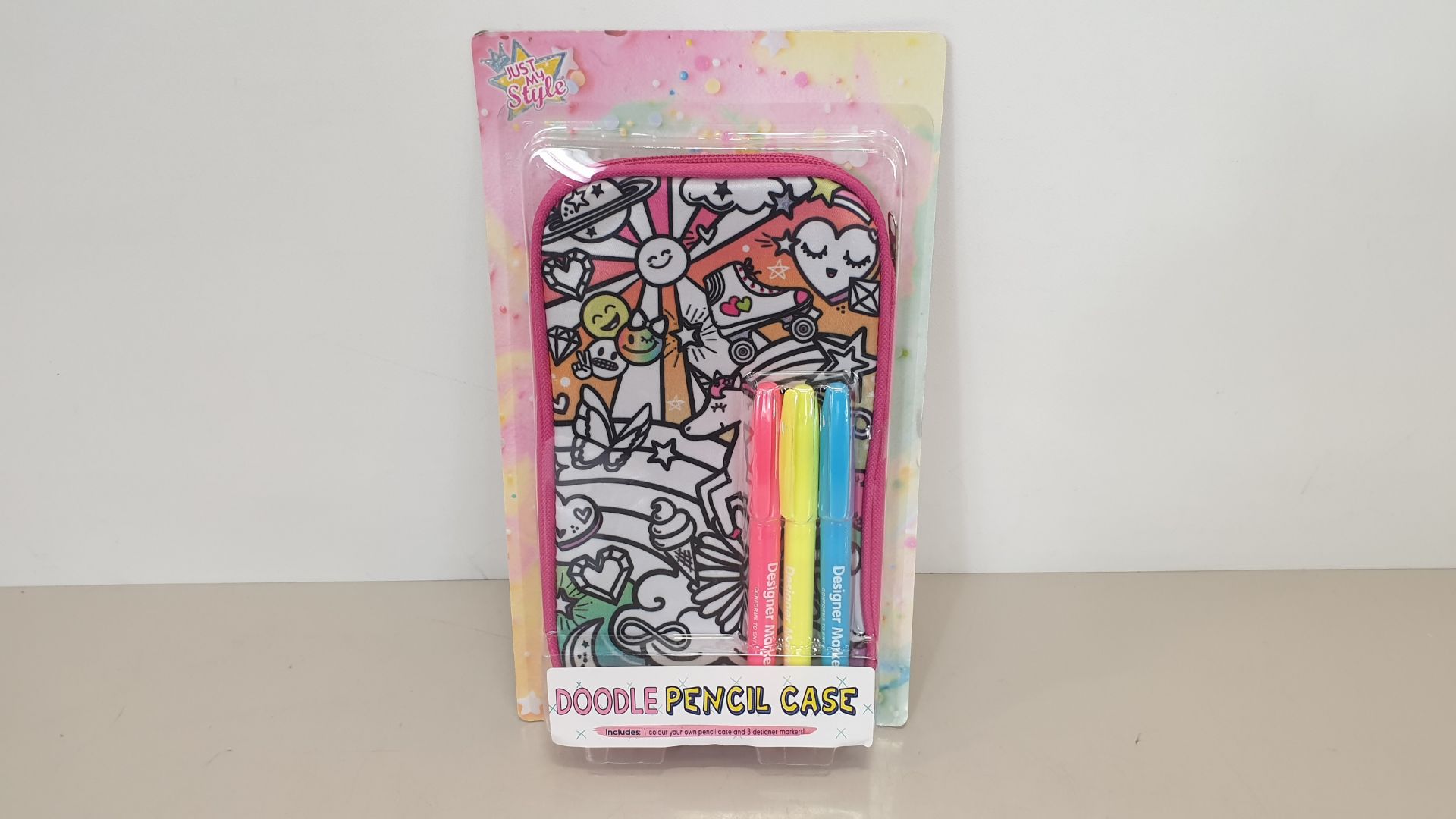 98 X BRAND NEW JUST MY STYLE DOODLE PENCIL CASES - IN 7 BOXES