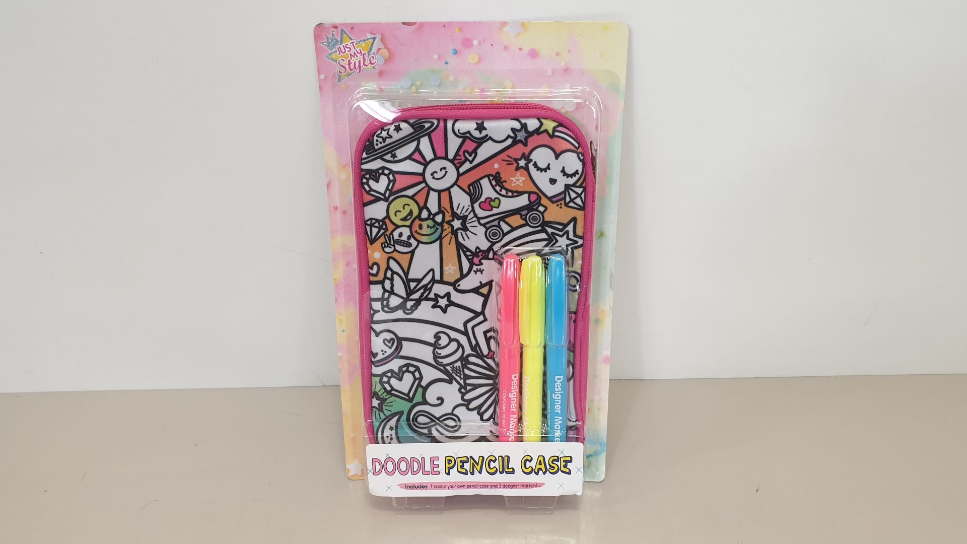 98 X BRAND NEW JUST MY STYLE DOODLE PENCIL CASES - IN 7 BOXES