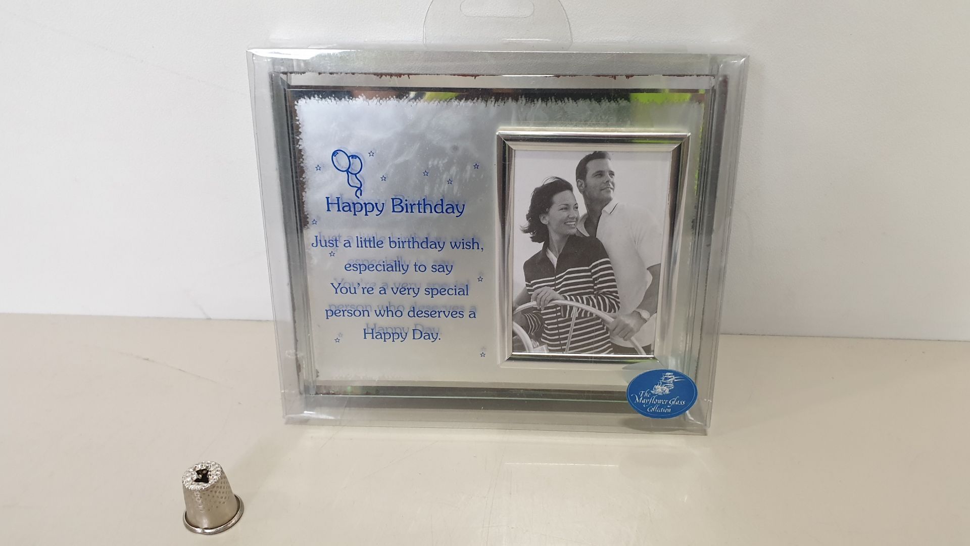 144 X BRAND NEW THE MAYFLOWER GLASS COLLECTION HAPPY BIRTHDAY MESSAGE FRAME - IN 3 BOXES