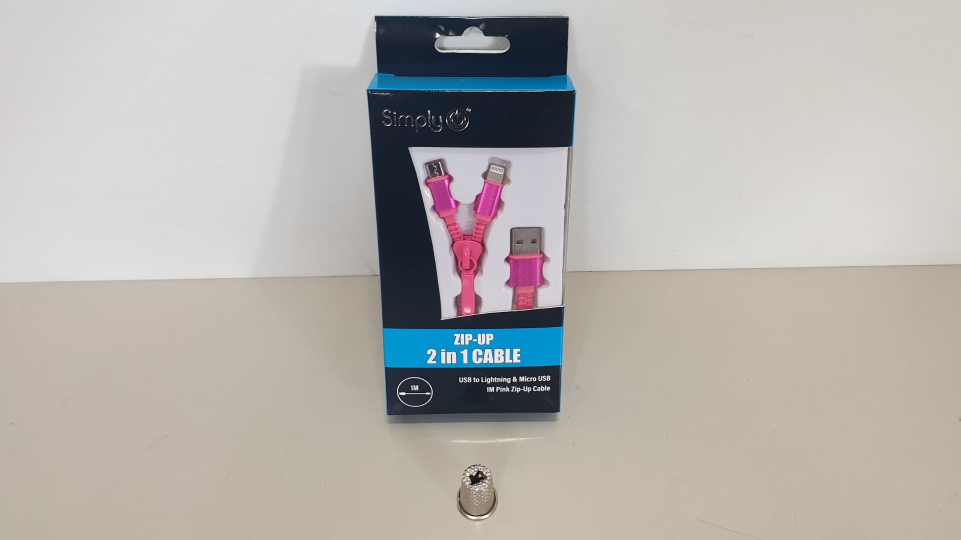 200 X BRAND NEW SIMPLY ZIP-UP 2 IN 1 CABLE - USB TO LIGHTNING & MICRO USB 1M PINK ZIP UP CABLE IN