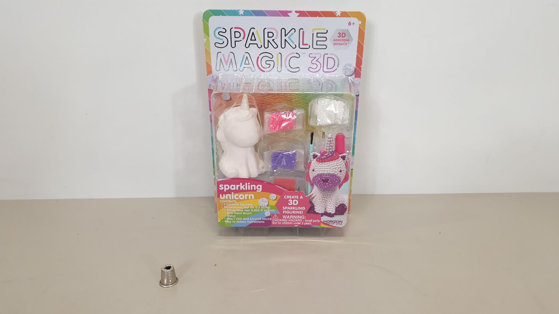 88 X BRAND NEW TESCO SPARKLE MAGIC 3D UNICORN - COMES WITH CERAMIC FIGURINE, RHINESTONES, WHITE