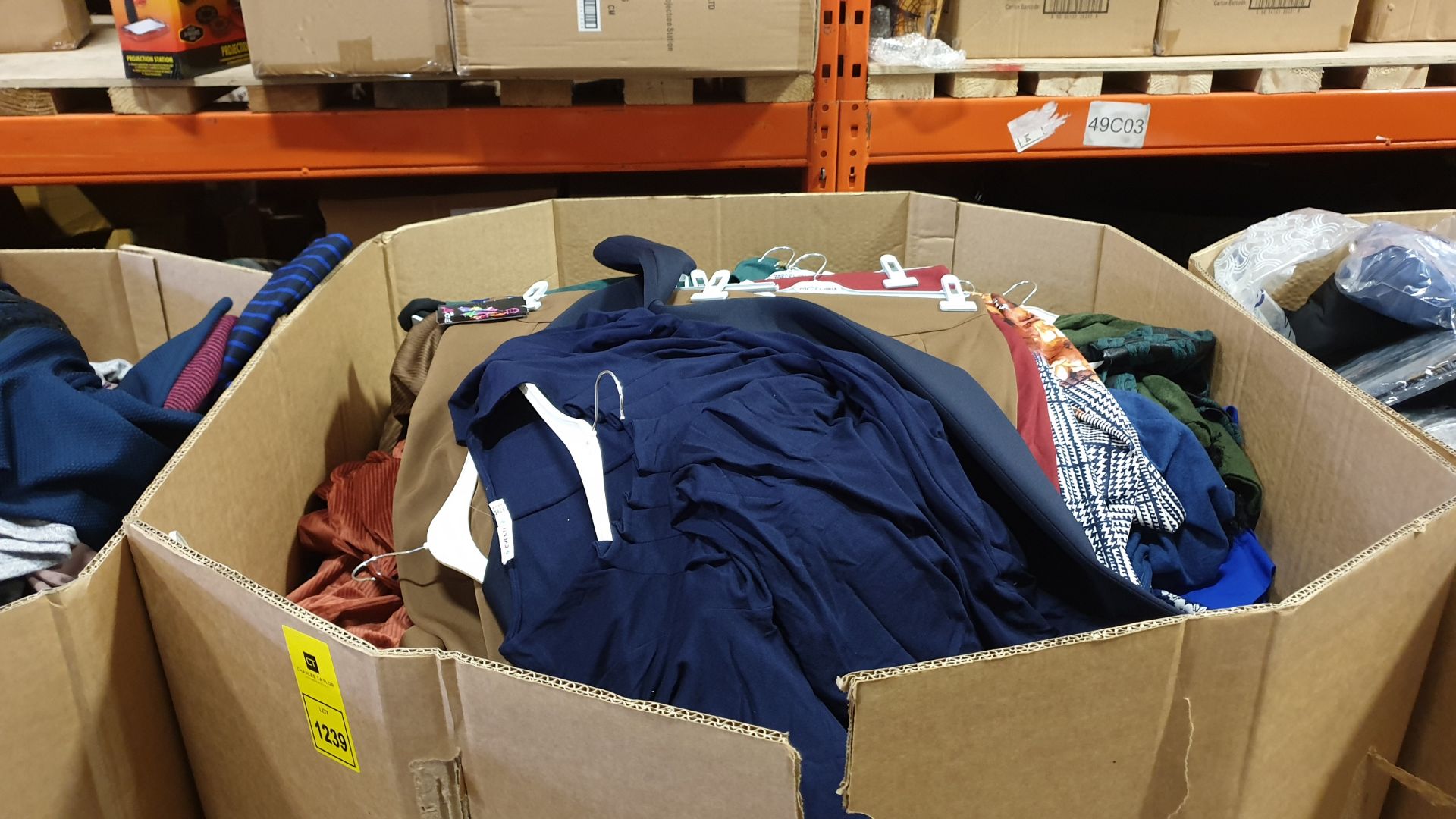 FULL PALLET OF CLOTHING IE EVENTI DRESSES, GDG ACTUEL SKIRTS, GDG ACTUEL JACKETS, AND VARIOUS
