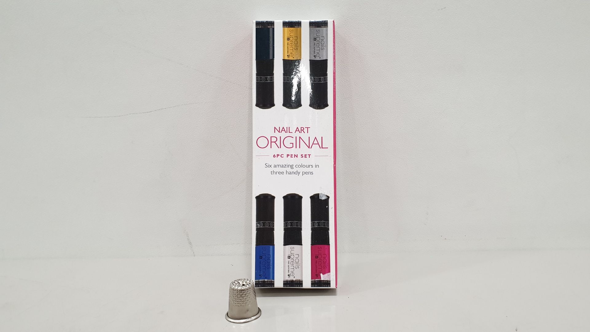 100 X BRAND NEW ORIGINAL NAIL ART 6PC PEN SET (6 AMAZING COLOURS - IN 3 HANDY PENS) - 1 BOX RRP £