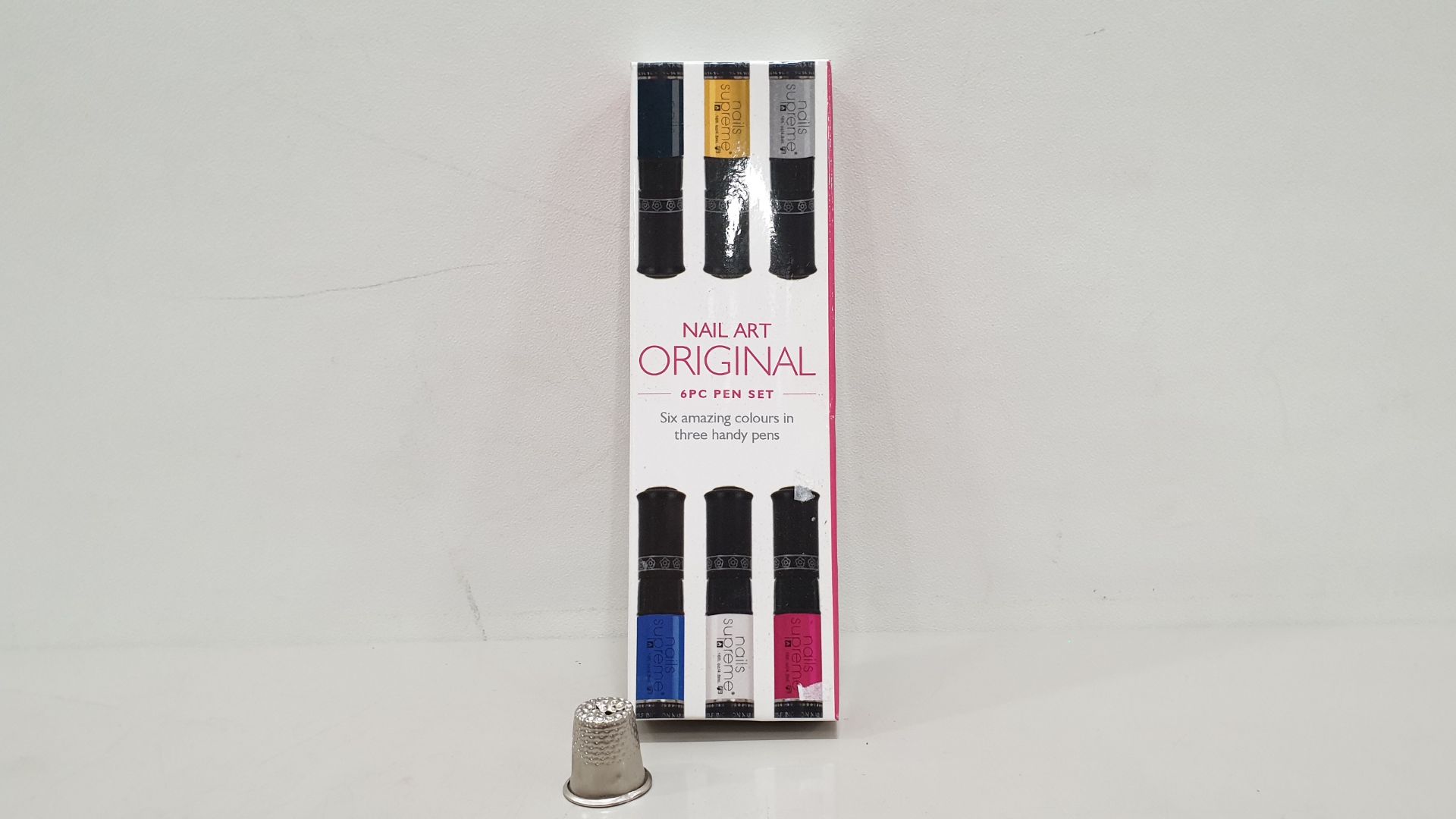 100 X BRAND NEW ORIGINAL NAIL ART 6PC PEN SET (6 AMAZING COLOURS - IN 3 HANDY PENS) - 1 BOX RRP £