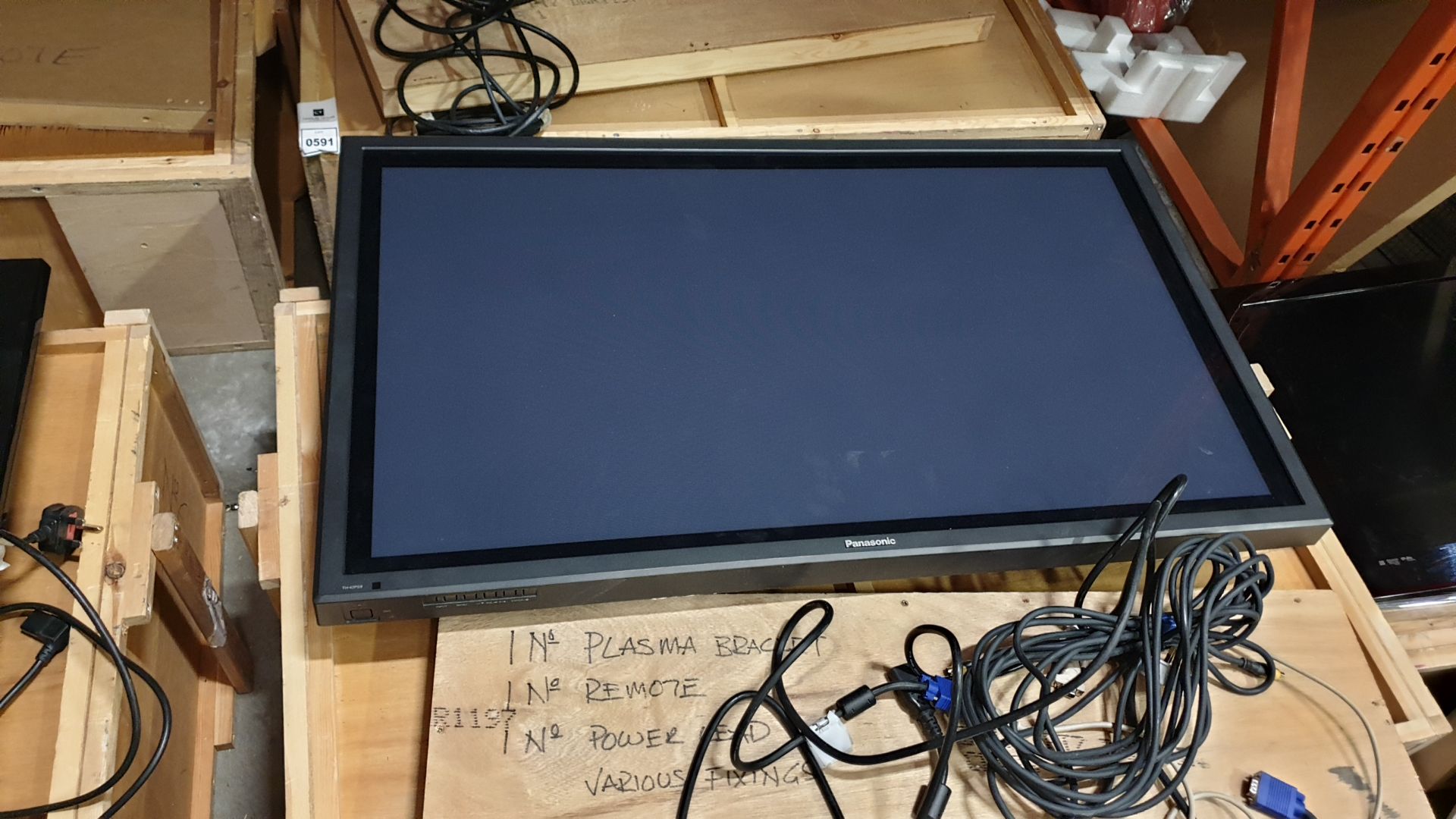 1 X PANASONIC TV MODEL NUMBER - TH-42PS9EK INCLUDES BRACKET, REMOTE AND POWER LEADS