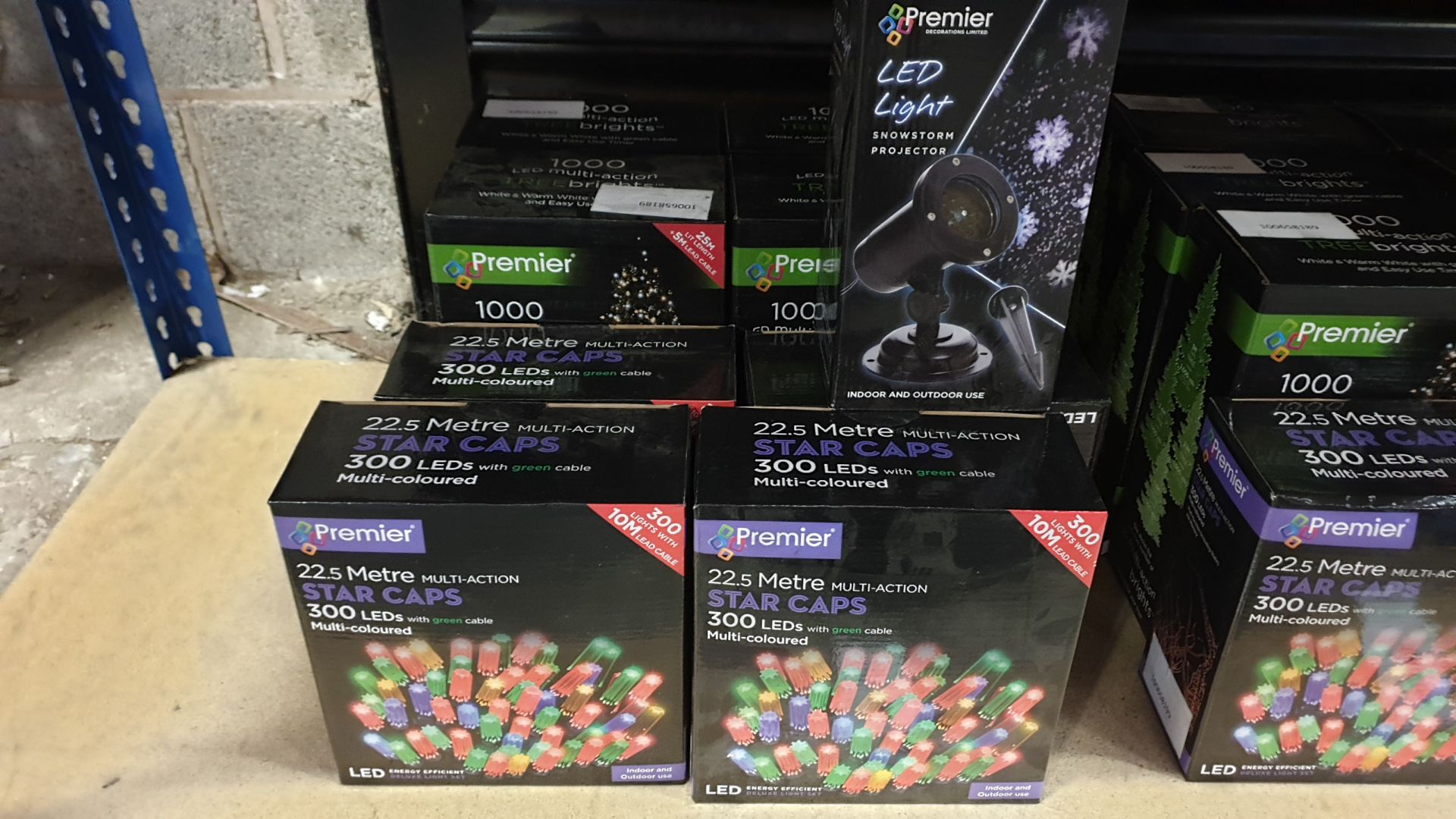 9 X PIECE MIXED PREMIER LIGHTS LOT CONTAINING 25M MULTIACTION TREE BRIGHTS, 22.5M MULTI-COLOURED