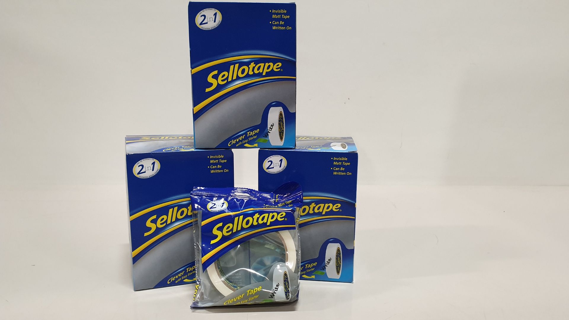 240 X ROLLS OF SELLOTAPE - INVISIBLE MATT TAPE (IDH 1714935) - IN 10 CARTONS (EACH CARTON 4 X 6