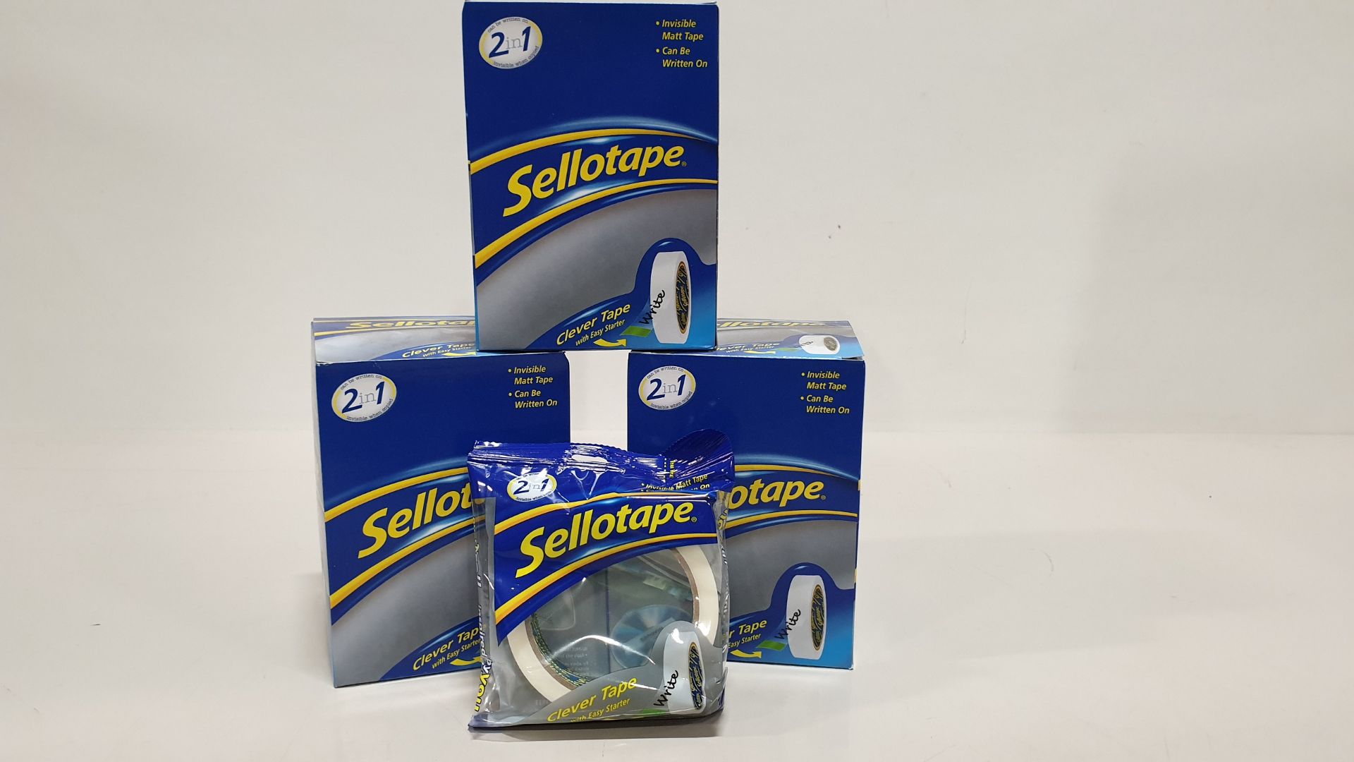 240 X ROLLS OF SELLOTAPE - INVISIBLE MATT TAPE (IDH 1714935) - IN 10 CARTONS (EACH CARTON 4 X 6