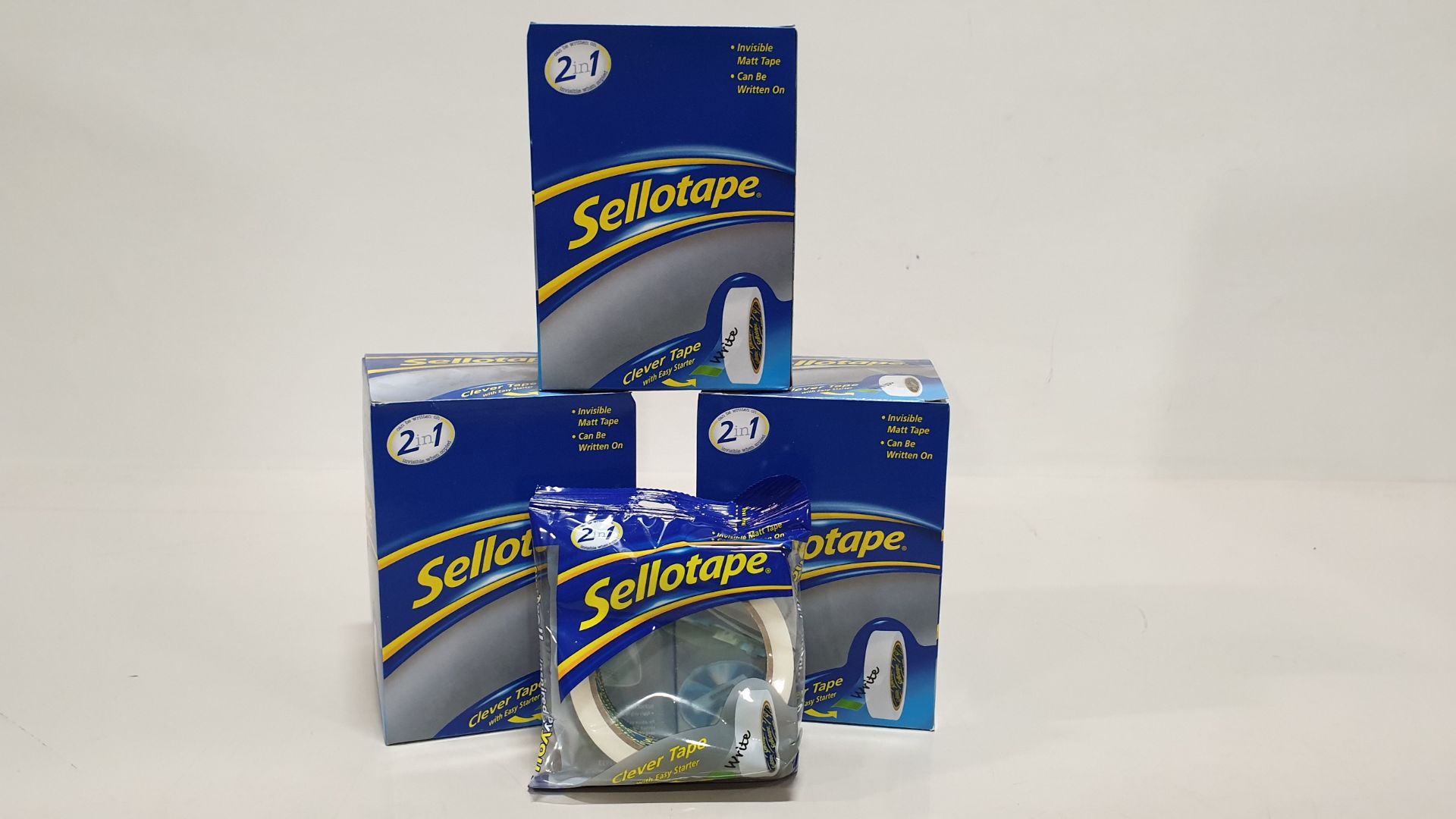 240 X ROLLS OF SELLOTAPE - INVISIBLE MATT TAPE (IDH 1714935) - IN 10 CARTONS (EACH CARTON 4 X 6