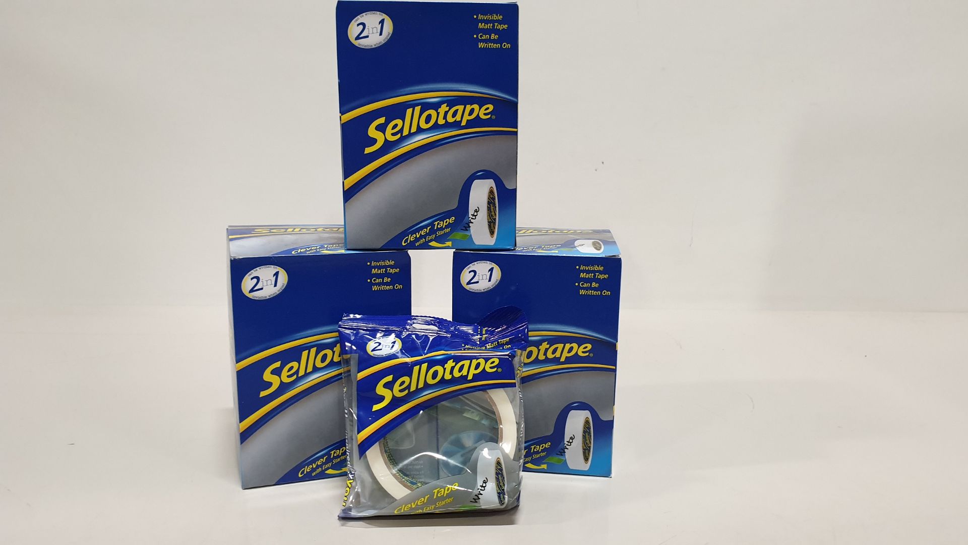 240 X ROLLS OF SELLOTAPE - INVISIBLE MATT TAPE (IDH 1714935) - IN 10 CARTONS (EACH CARTON 4 X 6