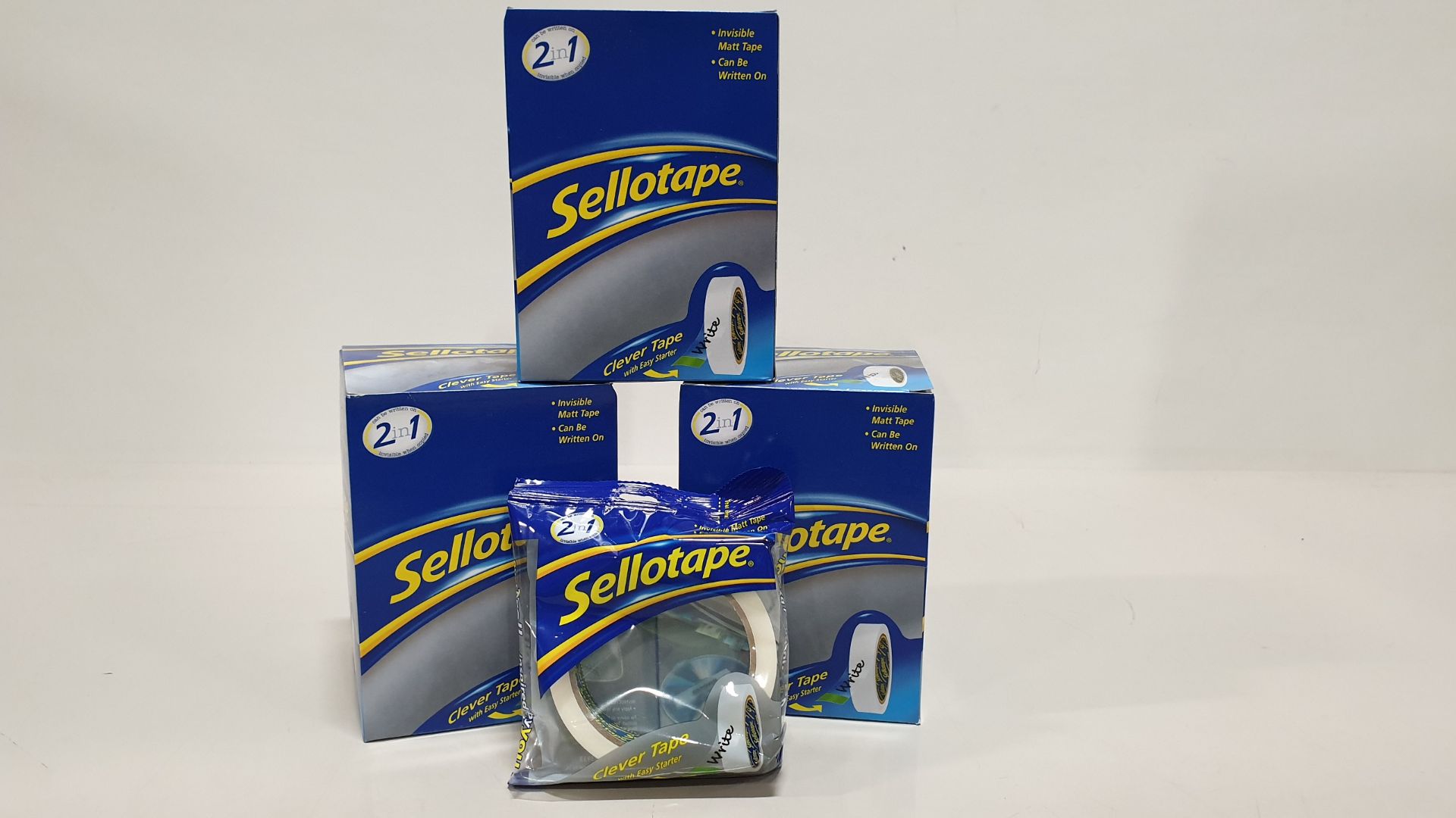 240 X ROLLS OF SELLOTAPE - INVISIBLE MATT TAPE (IDH 1714935) - IN 10 CARTONS (EACH CARTON 4 X 6