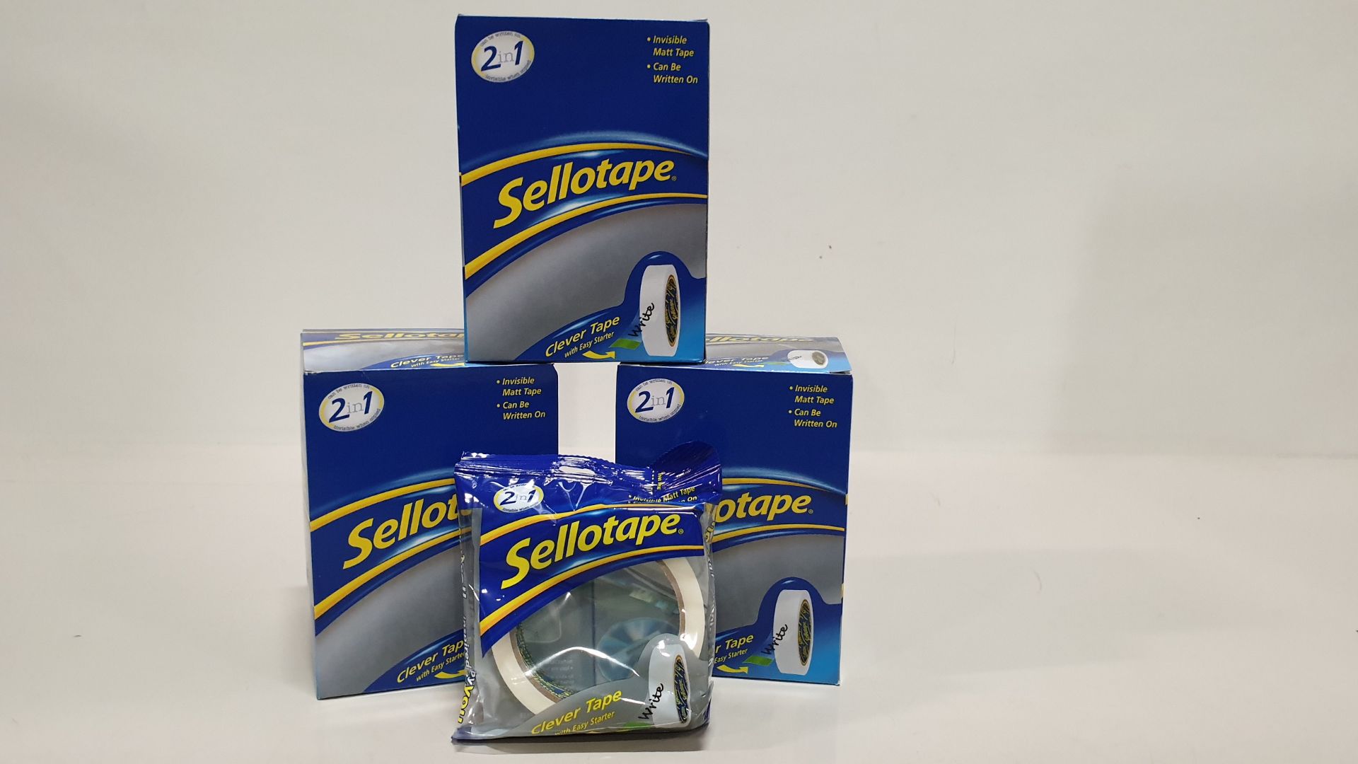 240 X ROLLS OF SELLOTAPE - INVISIBLE MATT TAPE (IDH 1714935) - IN 10 CARTONS (EACH CARTON 4 X 6