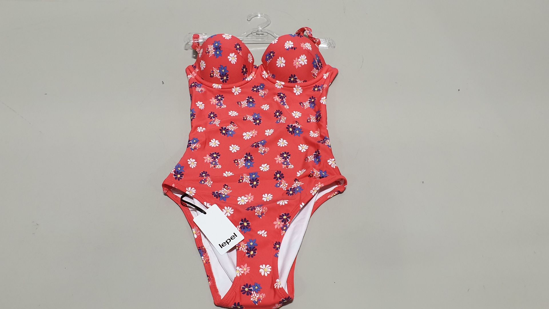 50 X BRAND NEW LEPEL RED SWIMSUITS SIZES 8/10/12/14/16 - IN 1 BOX