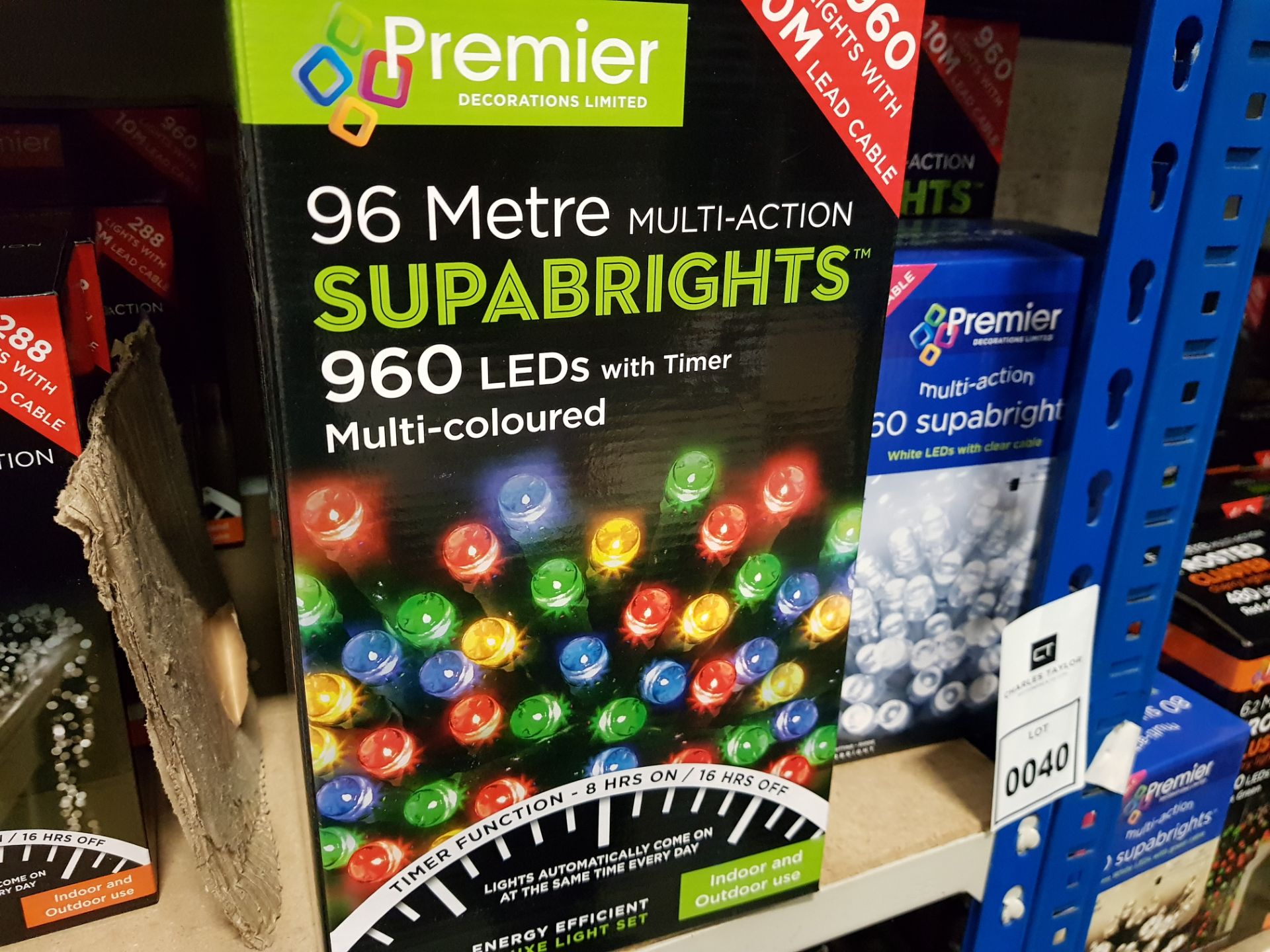 6 PIECE ASSORTED BRAND NEW PREMIER LIGHT LOT CONTAINING 5 X 96M MULTI ACTION SUPABRIGHTS ( 960