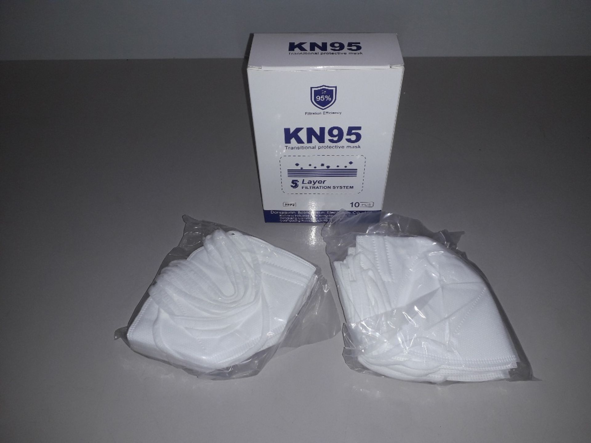 200 X BRAND NEW BOXED KN95 TRANSITIONAL PROTECTIVE MASK WITH 5 LAYER FILTRATION SYSTEM - IN 20 INNER