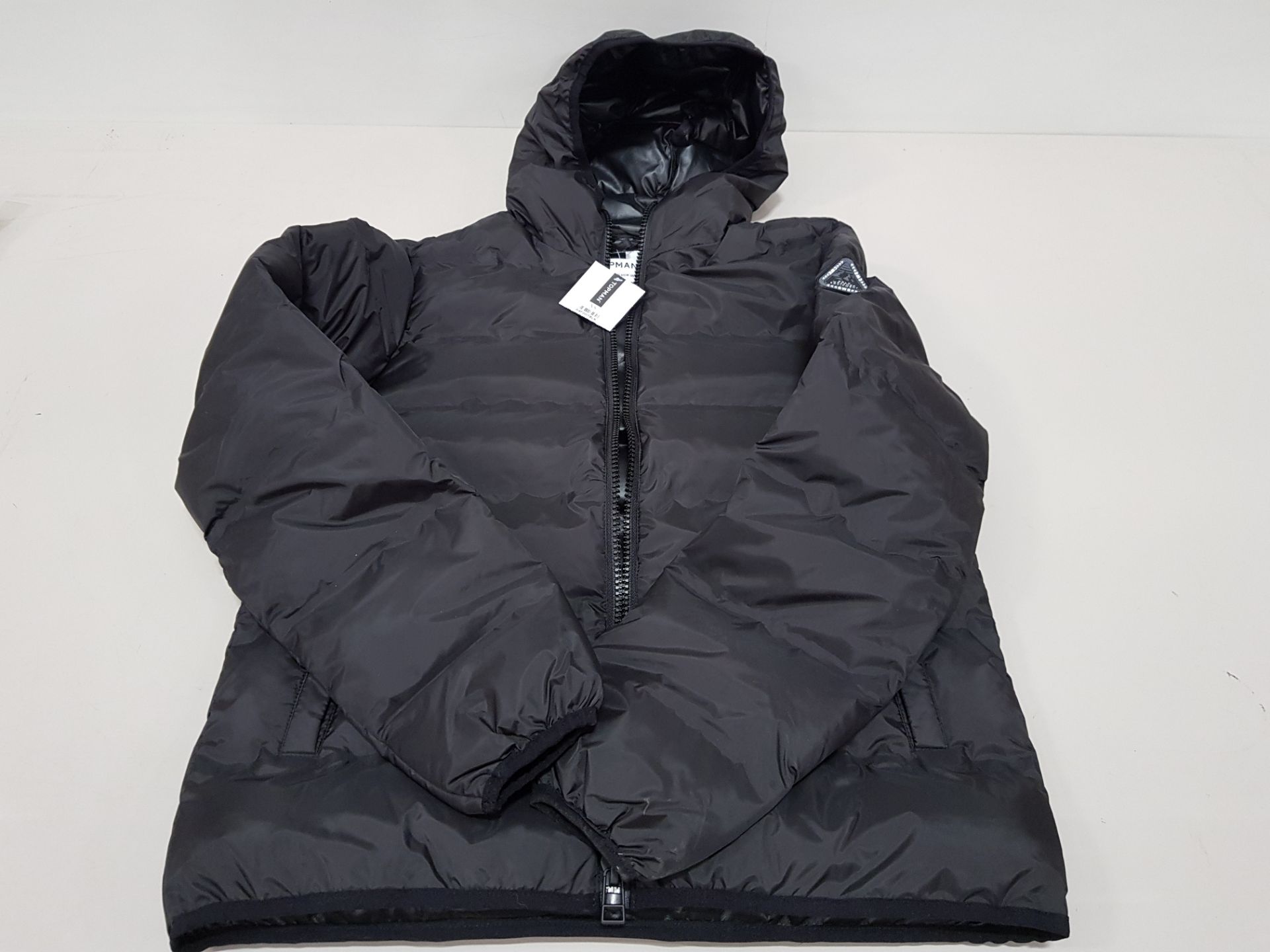 APPROX 8 X BRAND NEW BLACK TOPMAN JACKETS IN VARIOUS DIFFERENT SIZES