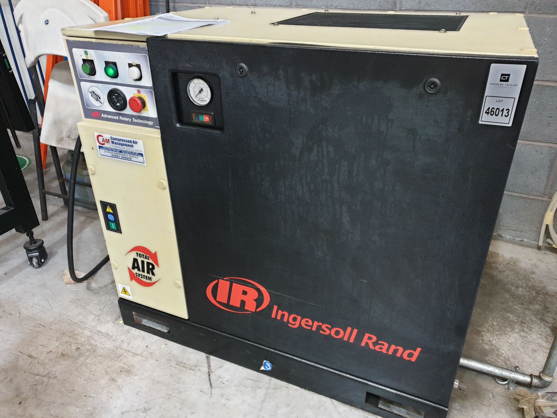 INGERSOL RAND TOTAL AIR SYSTEM HP5 COMPRESSOR SERIAL NO. Z103722, YR 2009 ABBOTT SLAVE TANK - Image 2 of 2