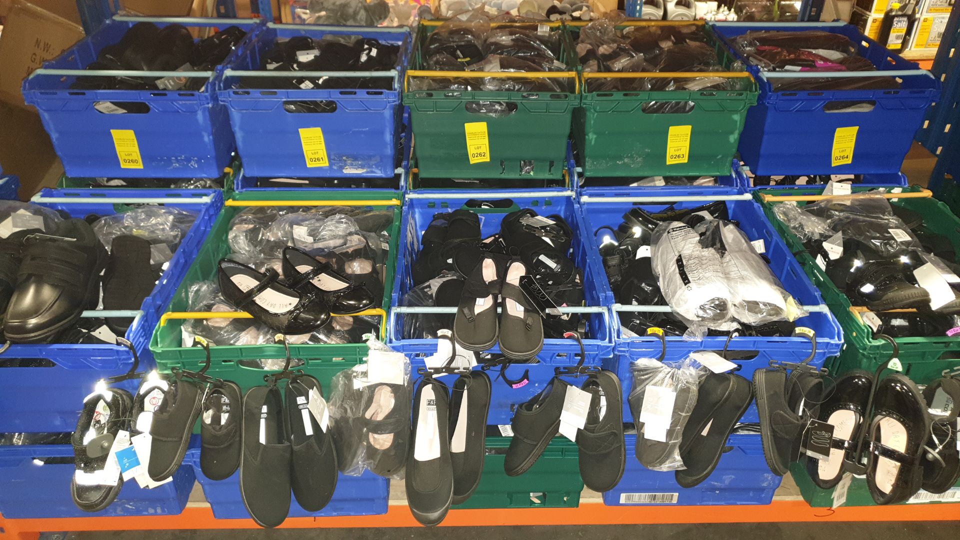 APPROX £600 RETAIL VALUE OF CHILDRENS BLACK FOOTWEAR IN VARIOUS STYLES & SIZES IN 5 TRAYS (NOT