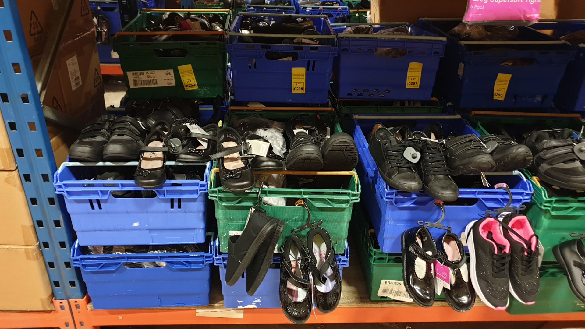 APPROX £600 RETAIL VALUE OF CHILDRENS BLACK FOOTWEAR IN VARIOUS STYLES & SIZES IN 5 TRAYS (NOT