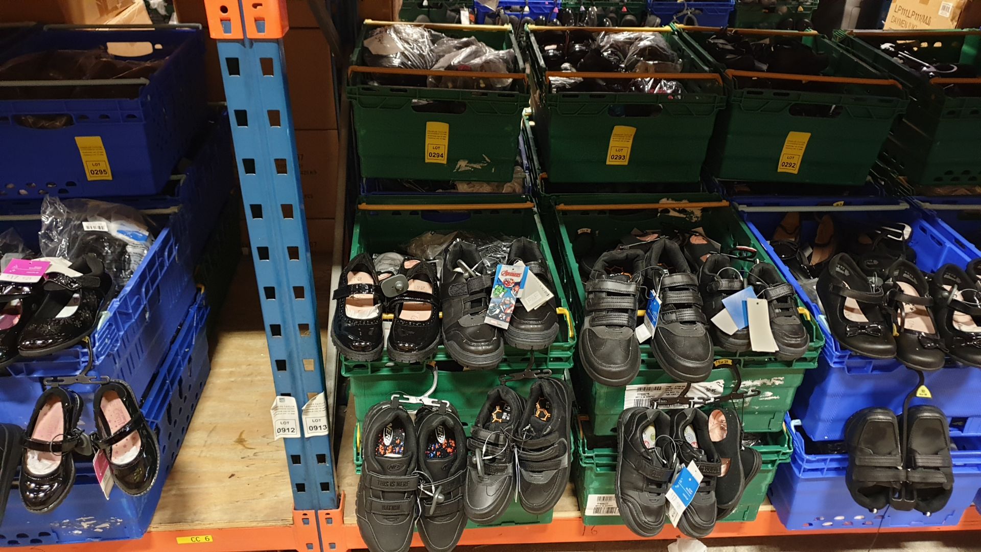 APPROX £600 RETAIL VALUE OF CHILDRENS BLACK FOOTWEAR IN VARIOUS STYLES & SIZES IN 5 TRAYS (NOT