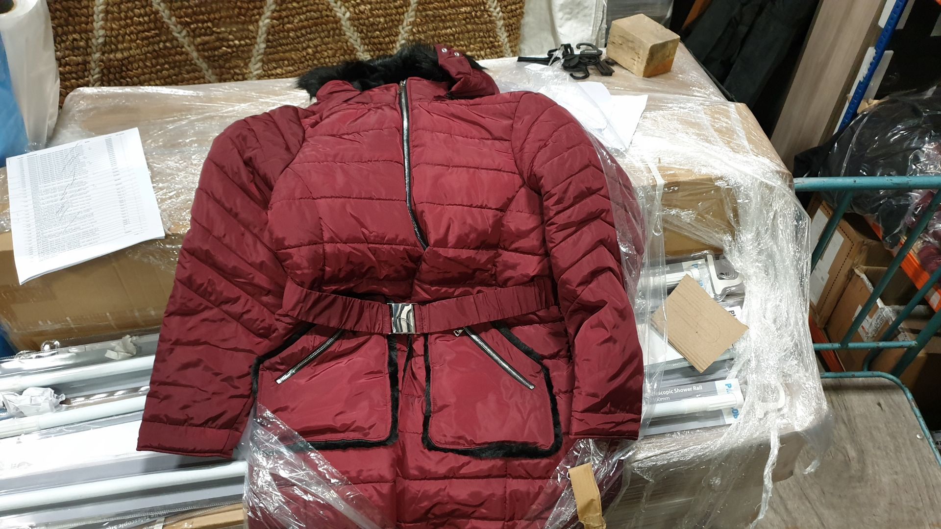 4 X BRAND NEW CAPSULE RED WINE JACKET WITH 8 X BRAND NEW ATMOSPHERE TURTLE NECK JUMPERS