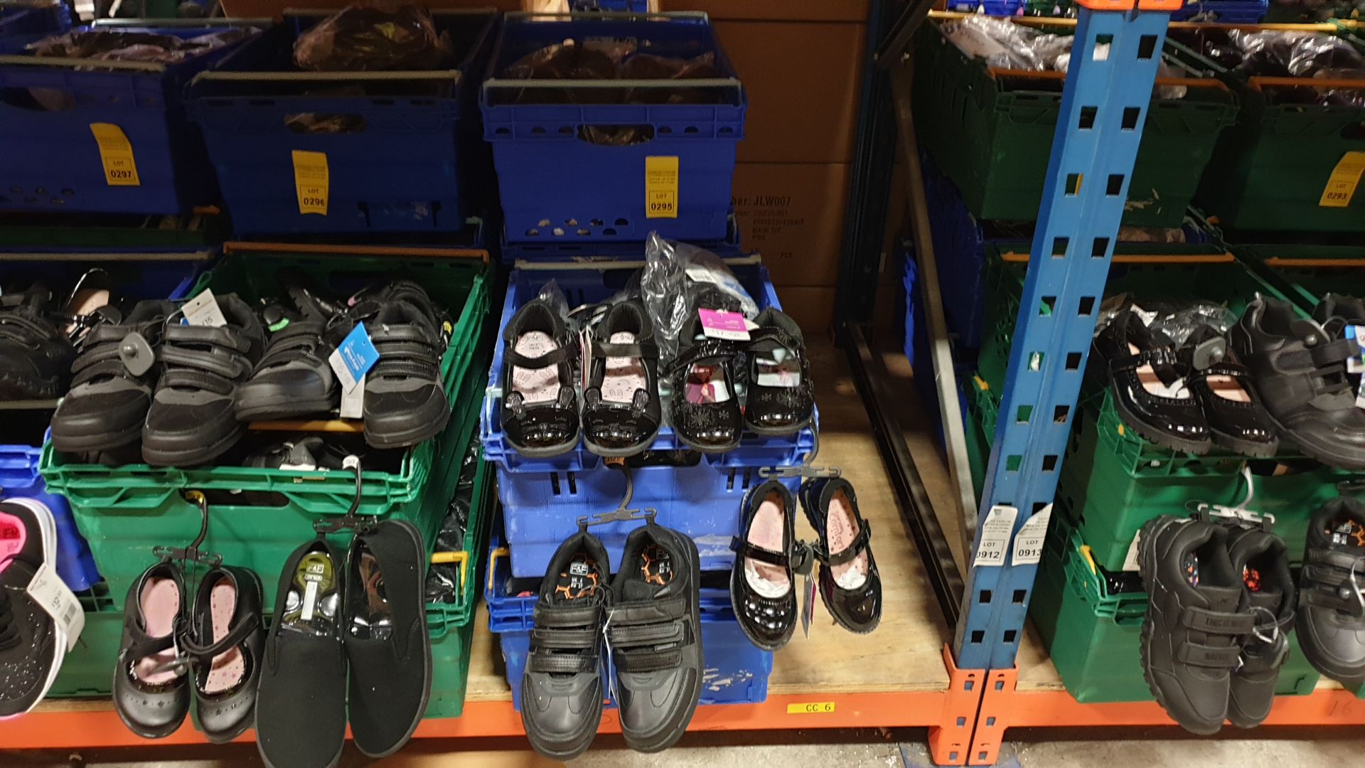 APPROX £600 RETAIL VALUE OF CHILDRENS BLACK FOOTWEAR IN VARIOUS STYLES & SIZES IN 5 TRAYS (NOT