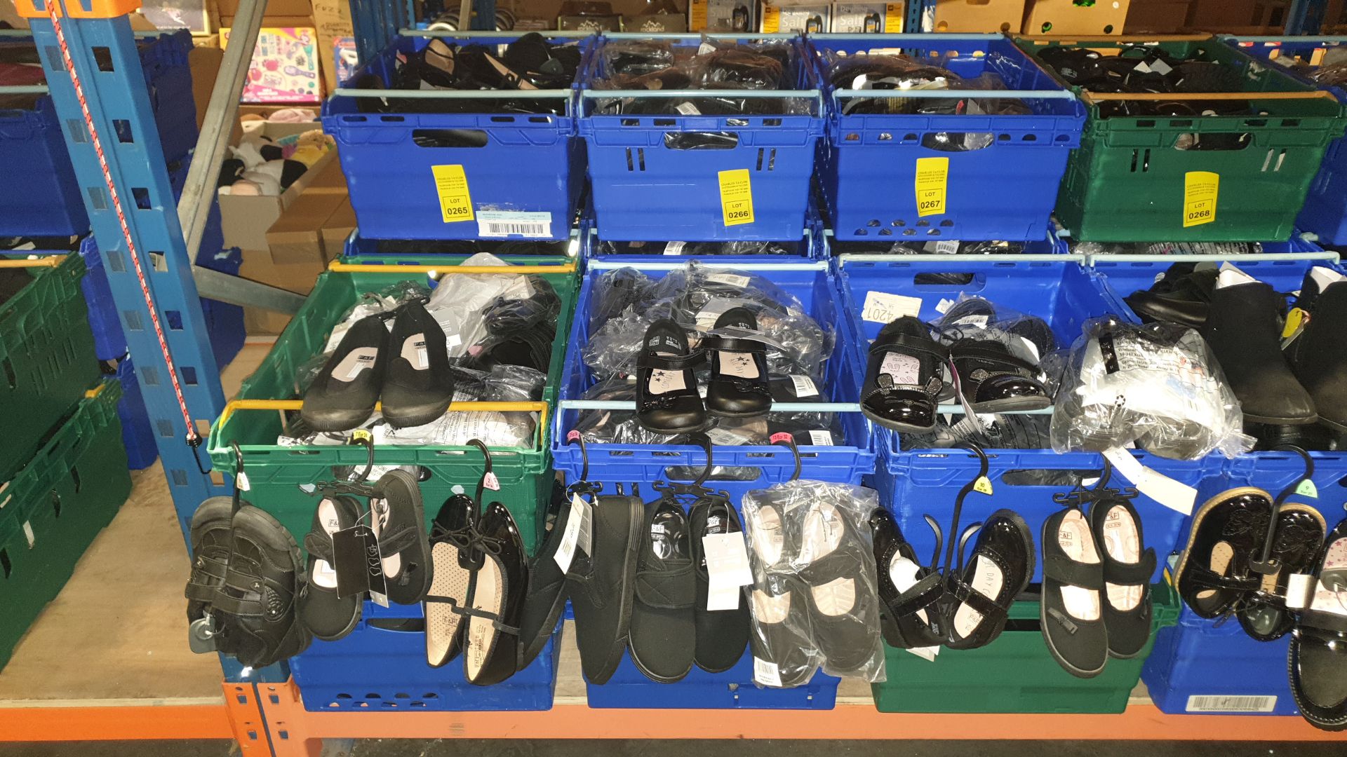 APPROX £600 RETAIL VALUE OF CHILDRENS BLACK FOOTWEAR IN VARIOUS STYLES & SIZES IN 5 TRAYS (NOT