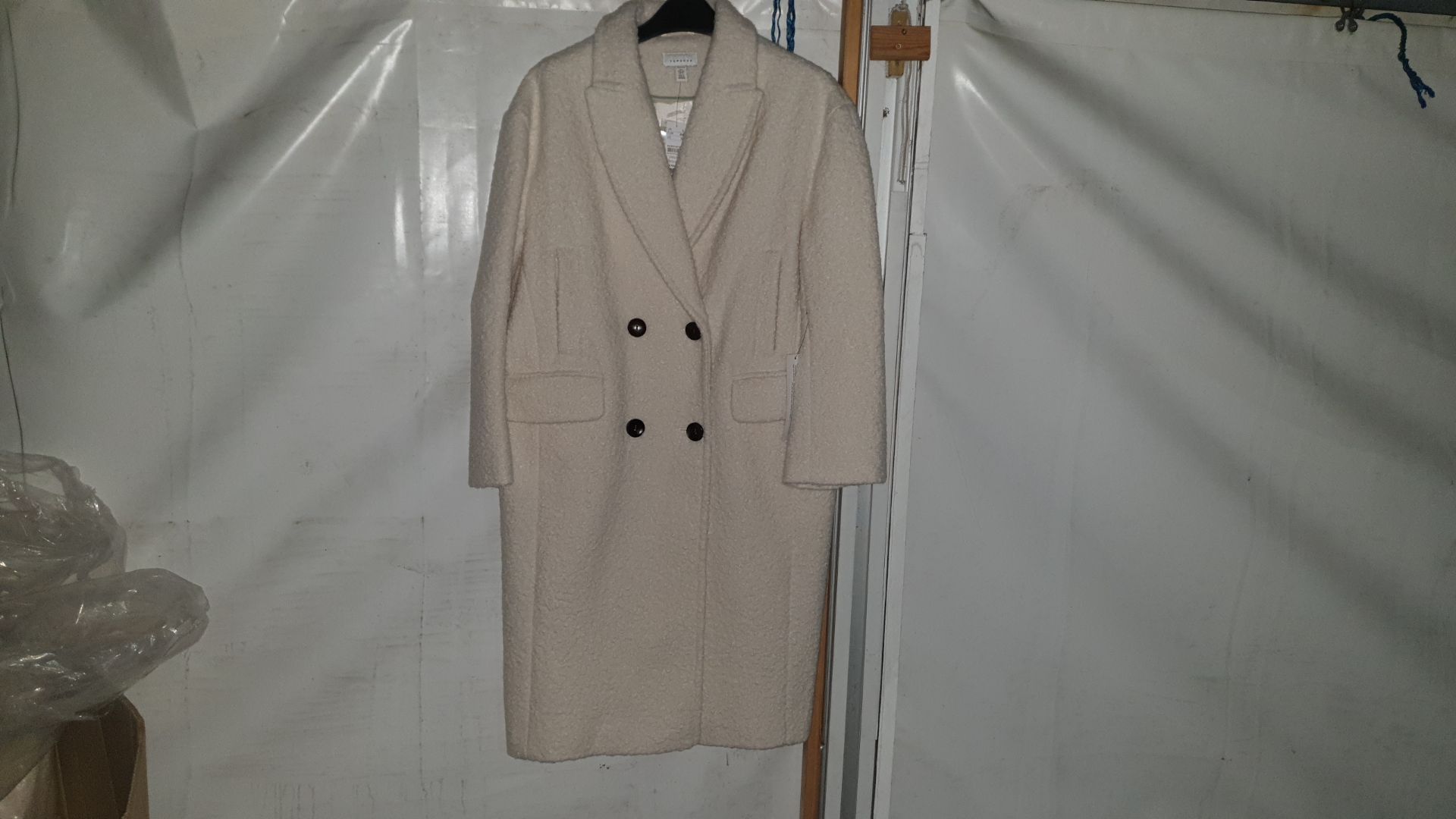 10 X BRAND NEW TOPSHOP WHITE/CREAM WOOL STYLED COATS RRP.PPC £79.00 UK SIZES S M L