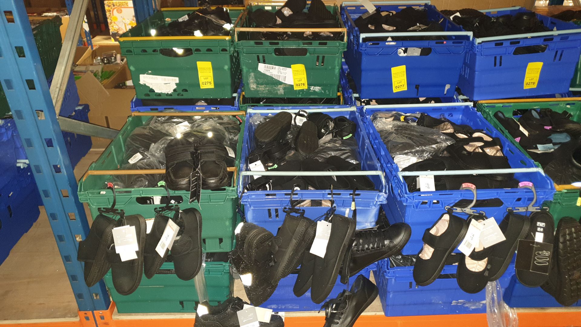 APPROX £600 RETAIL VALUE OF CHILDRENS BLACK FOOTWEAR IN VARIOUS STYLES & SIZES IN 5 TRAYS (NOT