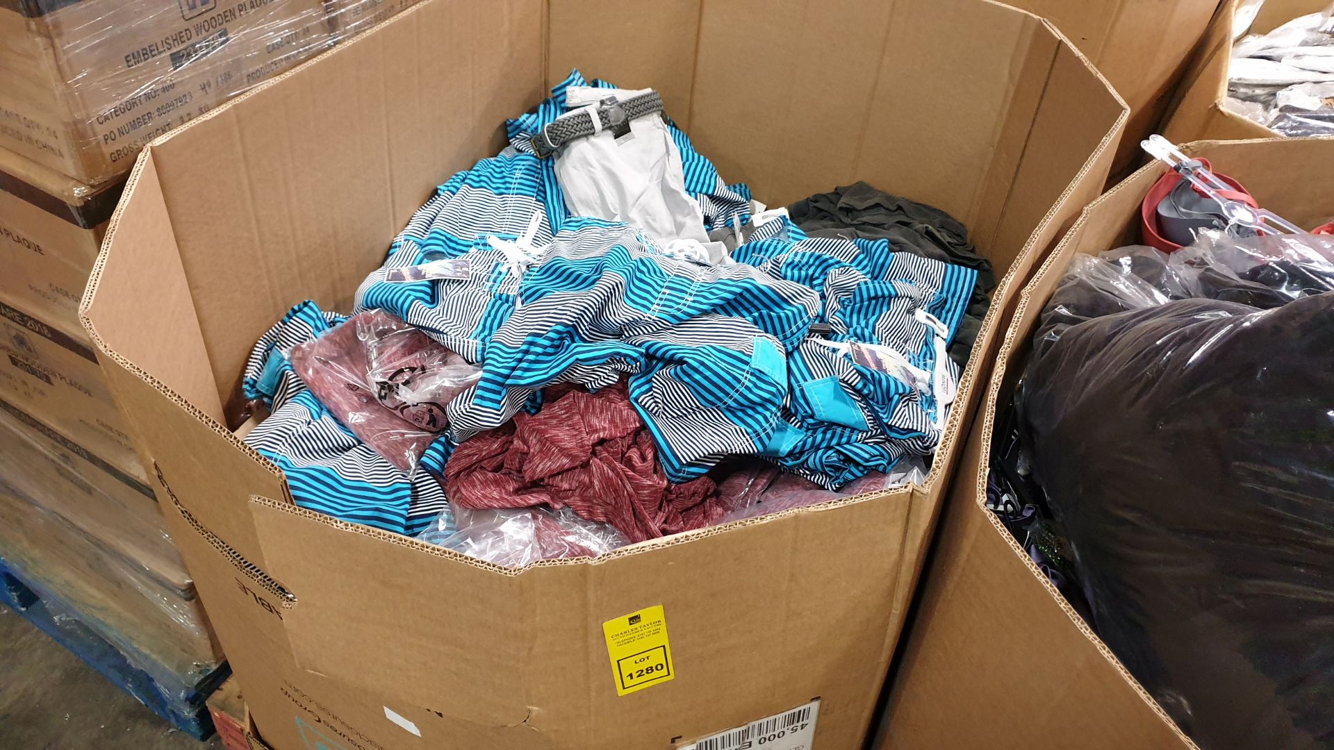 FULL PALLET OF CLOTHING CONTAINING ASOS LOUNGE CARDIGANS AND PEACOCK SHORTS IN VARIOUS STYLES AND