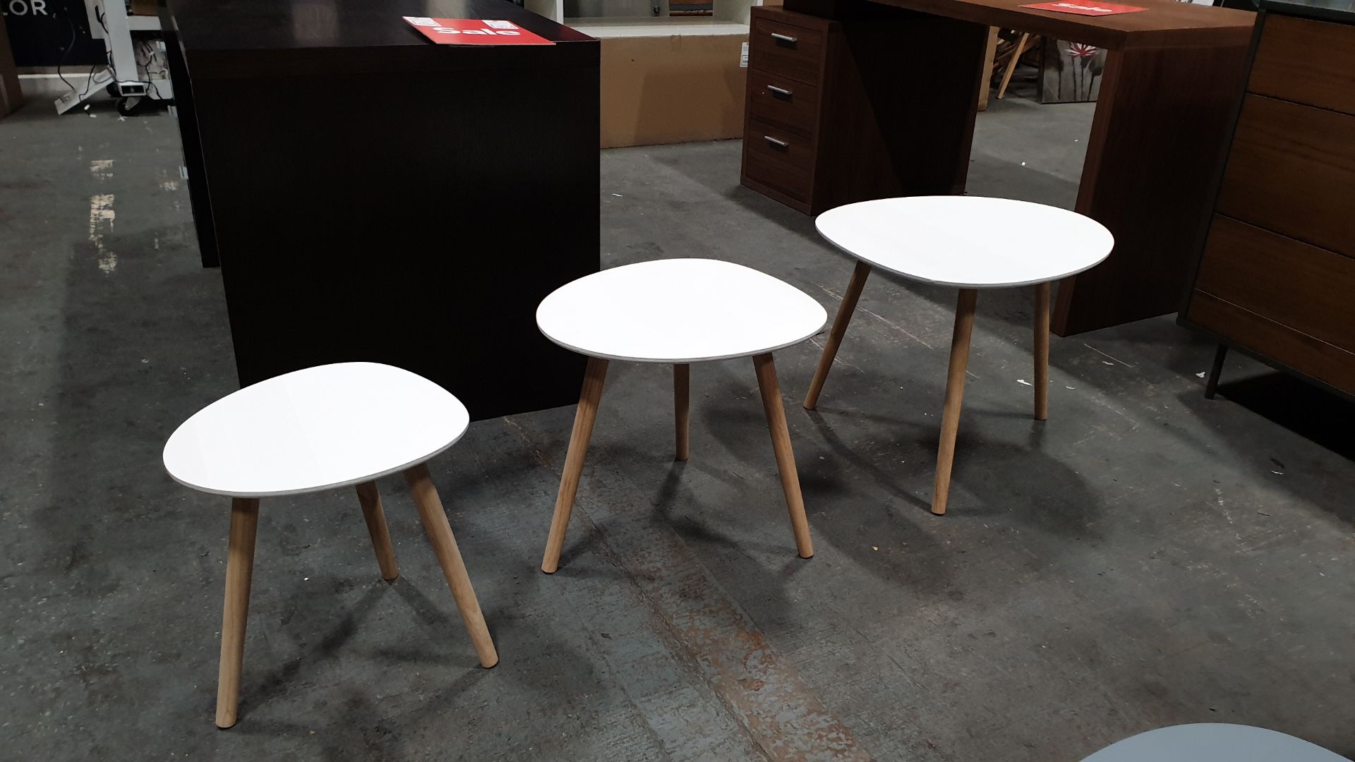 6 X BRAND NEW (CHARLES JACOBS) SET'S OF 3 NESTING TABLE'S IN WHITE (PRODUCT CODE - (CJ-NST-001-WHI)