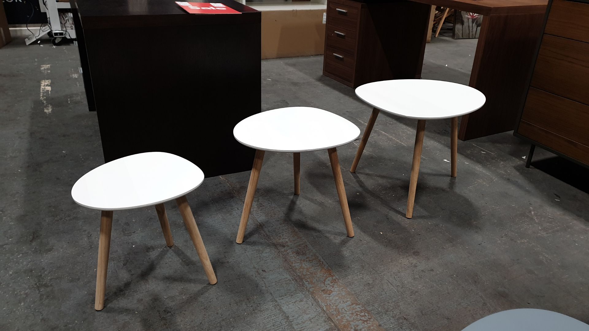 6 X BRAND NEW (CHARLES JACOBS) SET'S OF 3 NESTING TABLE'S IN WHITE (PRODUCT CODE - (CJ-NST-001-WHI)