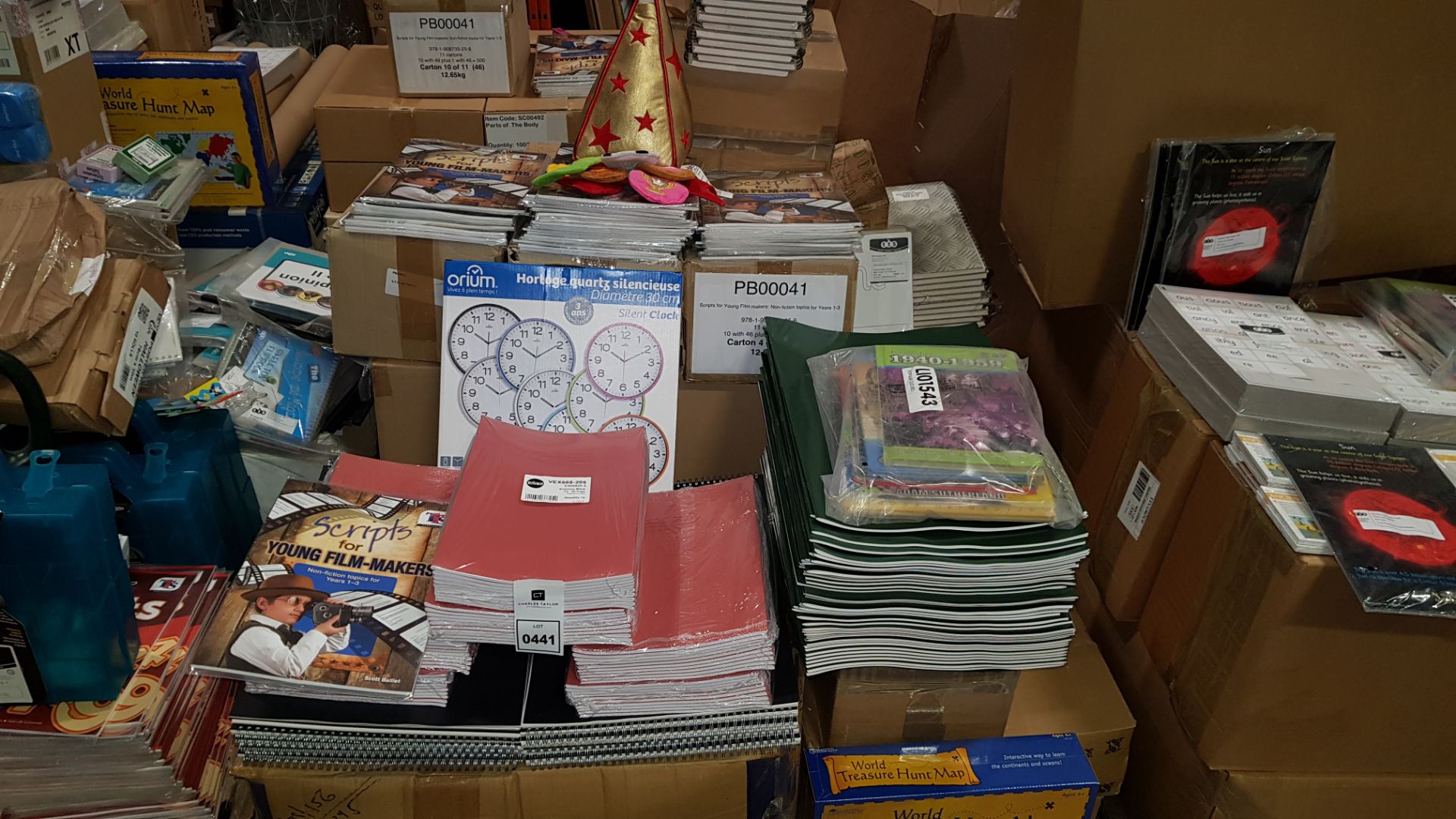 FULL PALLET CONTAINING BRAND NEW ASSORTED EDUCATIONAL/STATIONERY EQUIPMENT IE EXERCISE BOOKS, TTS