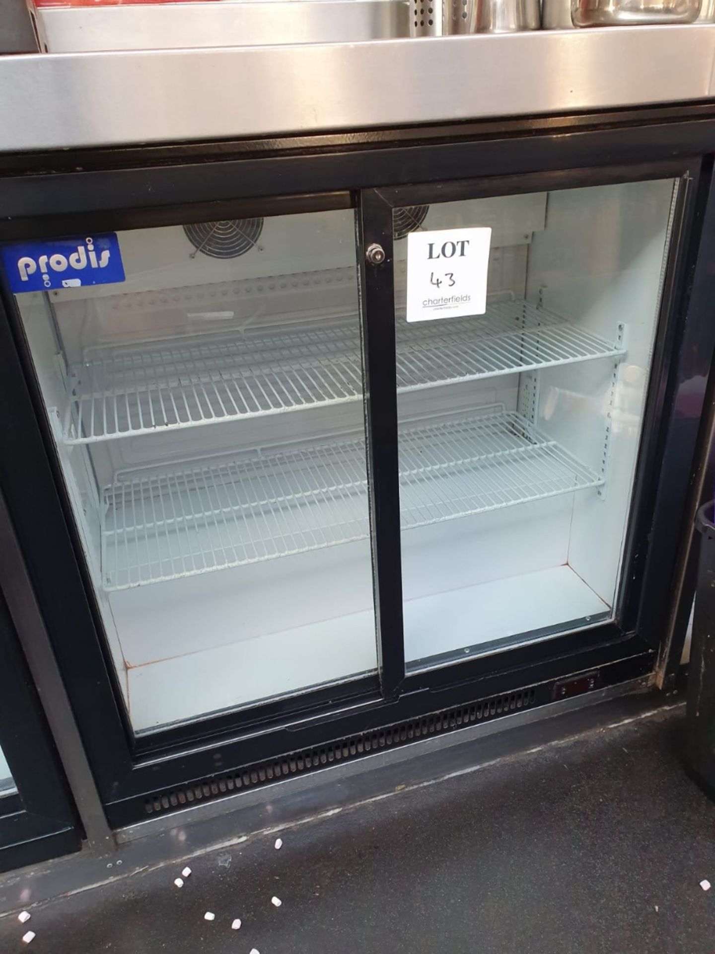 Prodis glass fronted double door under counter bottle cooler